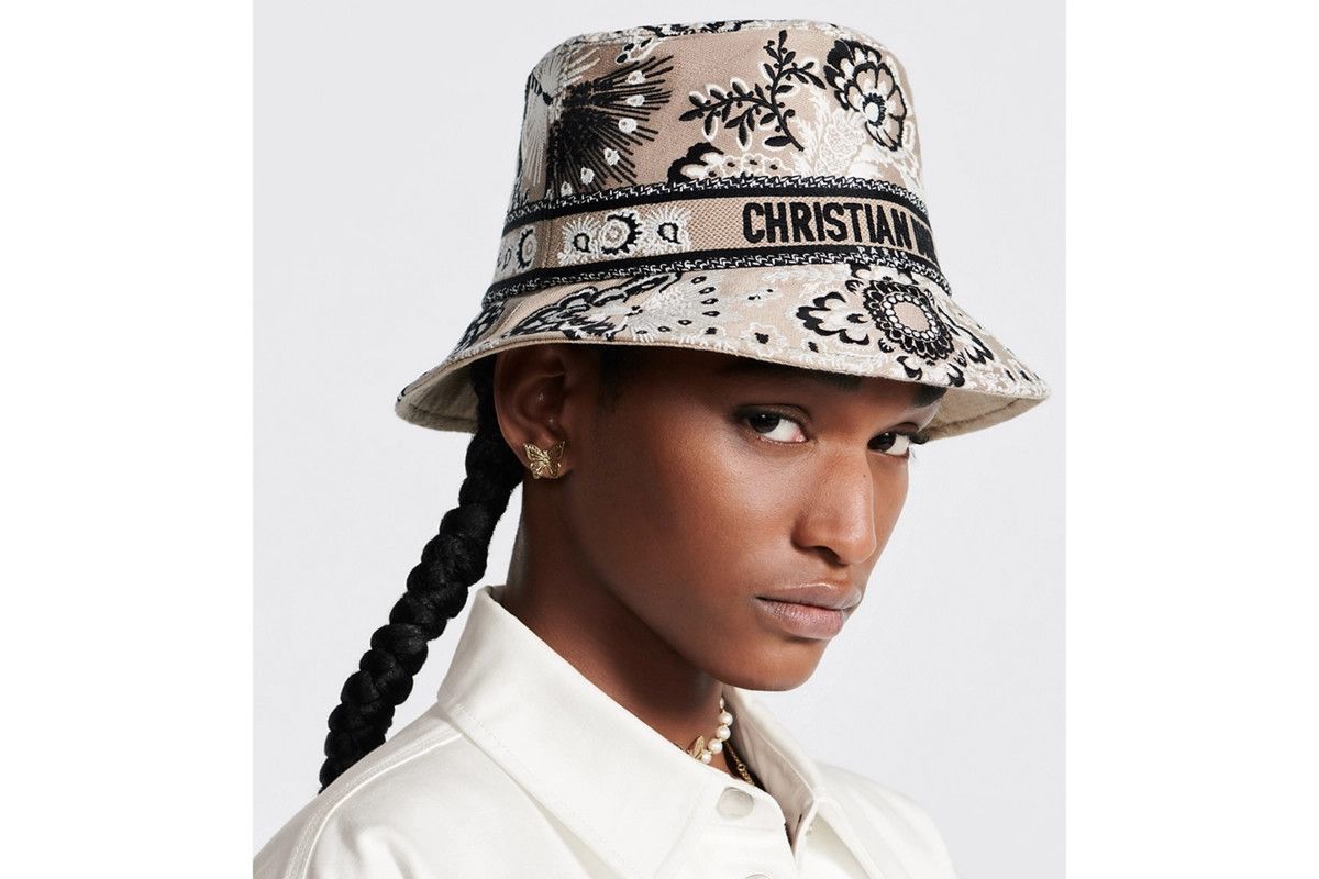 Dior o1bcso1str0226 Size:OS/Small Brim Bucket Hat in Beige/Black Size ONE SIZE - 6 Thumbnail