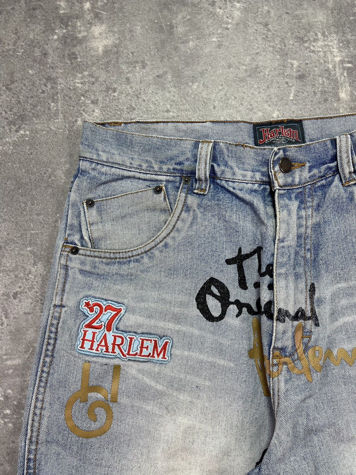 Fubu Platinum Fubu Harlem Globetrotters Printed Baggy Denim Jorts Size US 34 / EU 50 - 7 Thumbnail