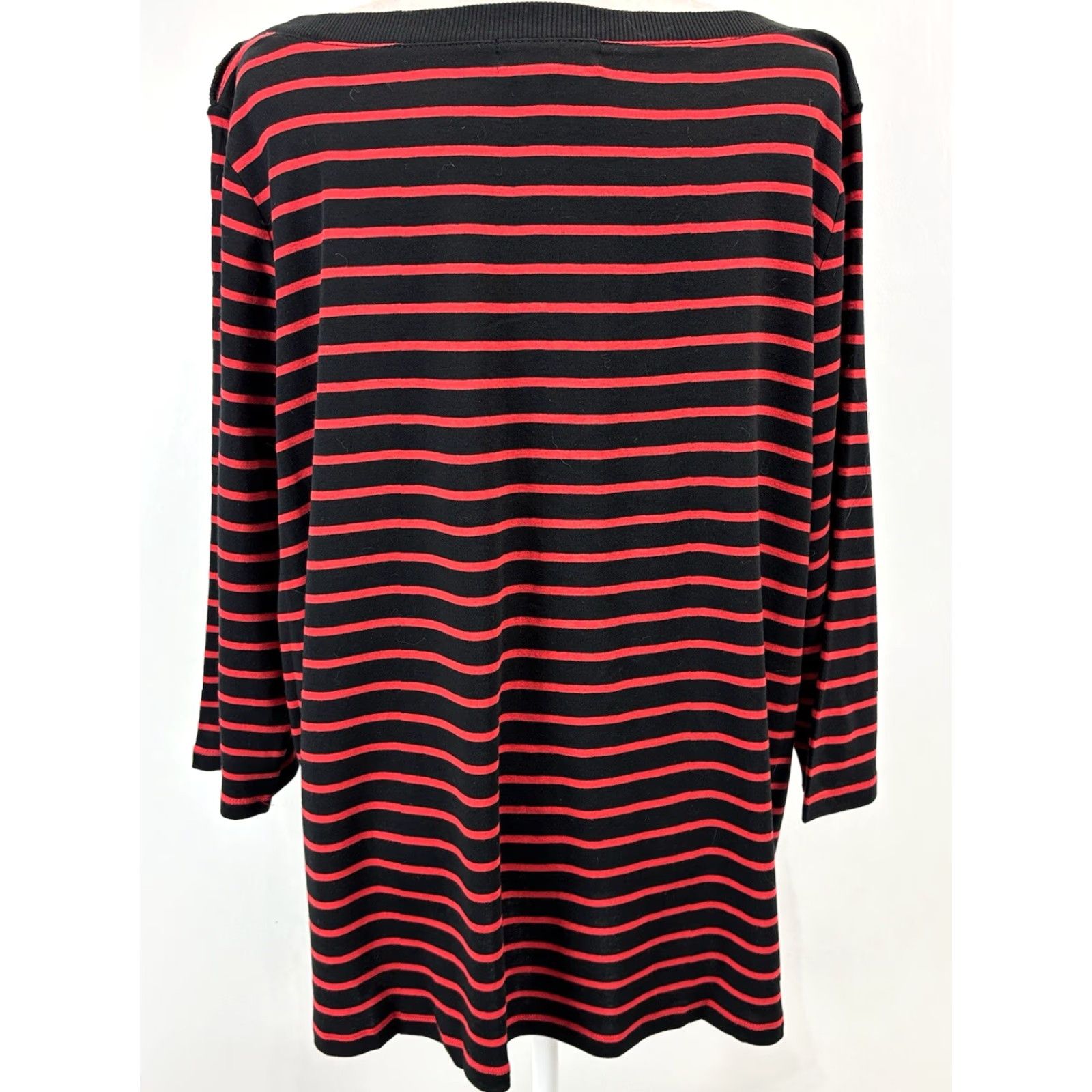 Ralph Lauren Lauren Ralph Lauren Boat Neck Shirt Sz 3X Plus Black Red Striped Gold Buttons Size XXL / US 16-18 / IT 52-54 - 3 Thumbnail