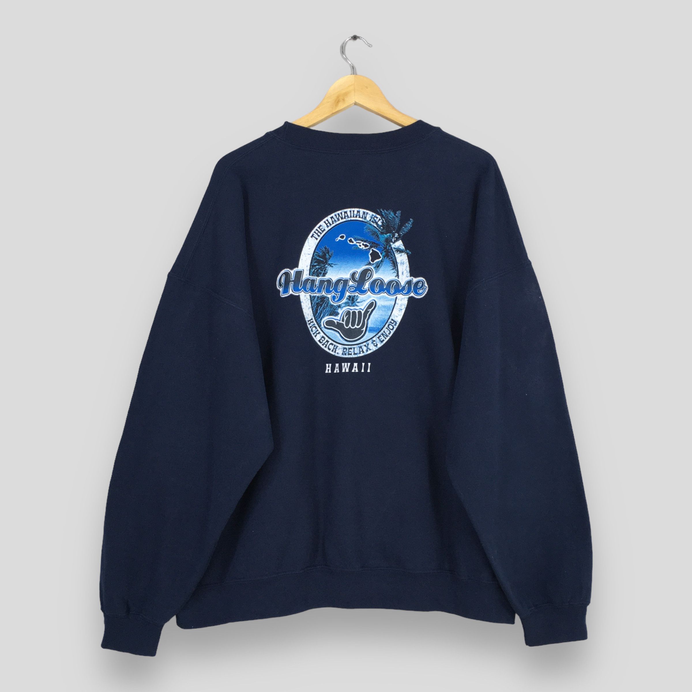 Vintage Vintage 90s Hang Loose Hawaii Beach Sweatshirt 2XLarge Size US XXL / EU 58 / 5 - 6 Thumbnail