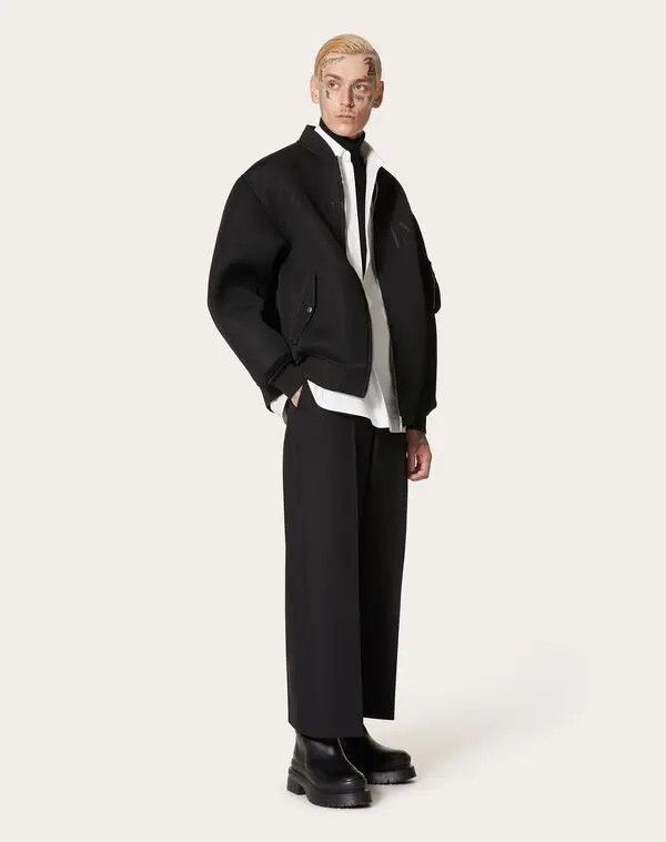 Valentino o1y0525 Logo Bomber Jacket in Black Size US L / EU 52-54 / 3 - 3 Thumbnail