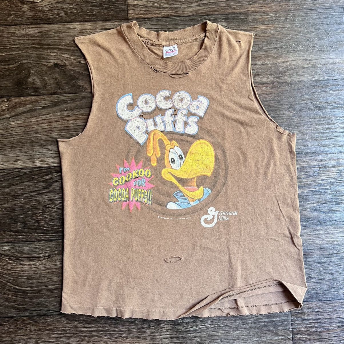 Anvil Vintage 1990s thrashed cocoa puffs branded tee Large Size US L / EU 52-54 / 3 - 1 Thumbnail