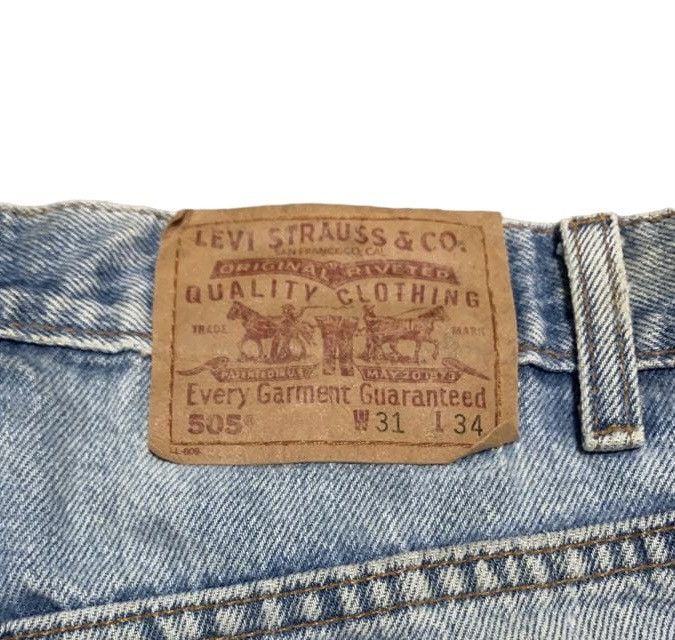 Levi's Vintage 90s Levis 505 Regular Faded Blue Jeans Distressed Size US 31 - 8 Thumbnail