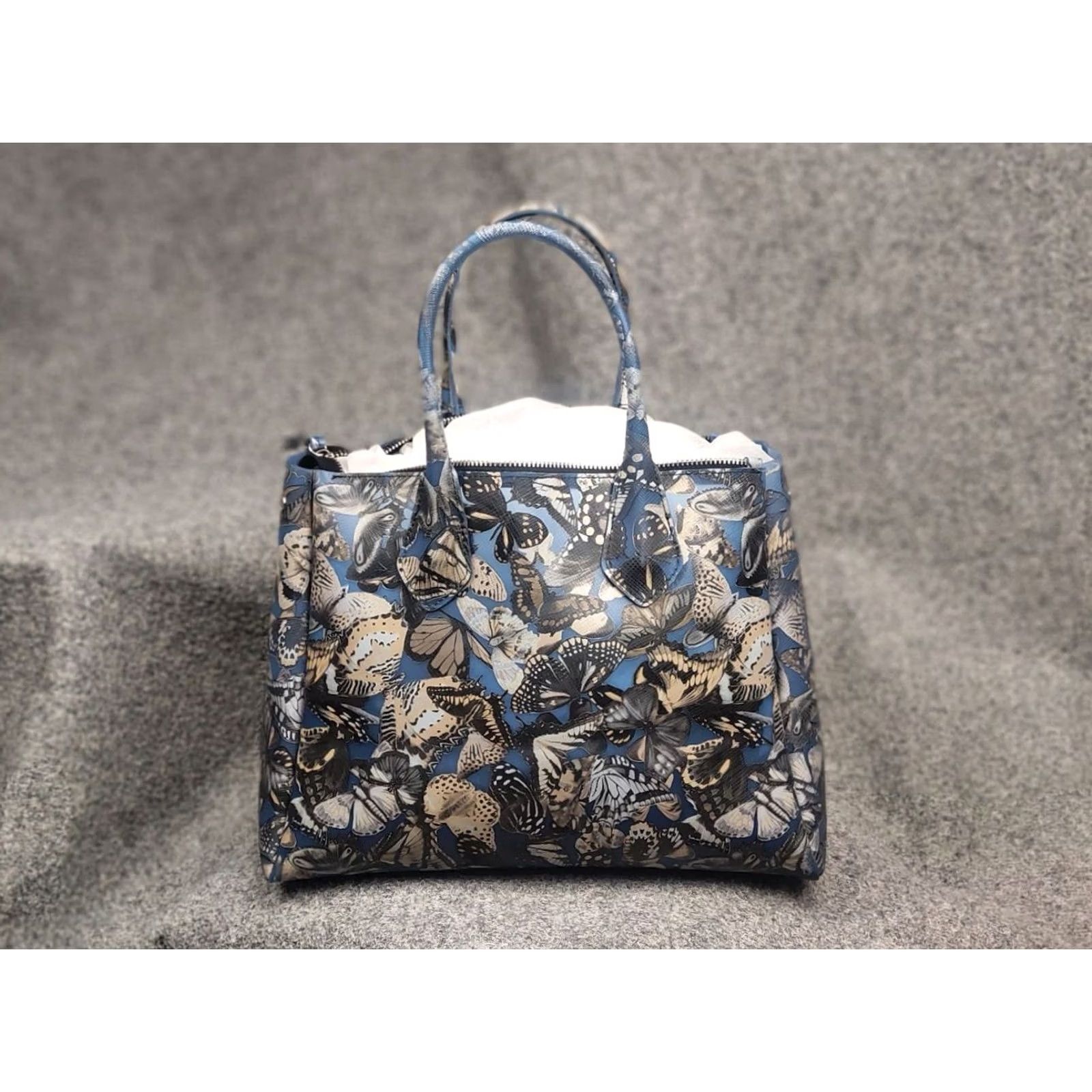Gianni Chiarini Gianni Chiarini Italy Designer Handbag Shoulder Bag Blue Logo Butterfly - Medium - PVC Lining - PVC Exterior - Blue Hardware - Rayon - Women's Bag Size ONE SIZE - 2 Thumbnail