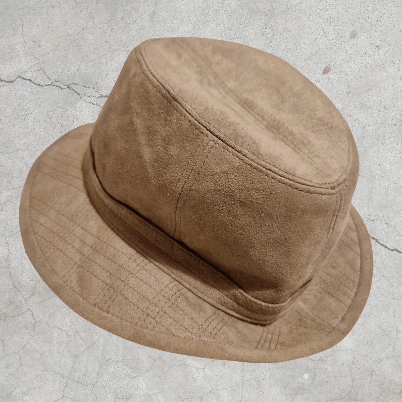 Vintage Beige Fedora Hat - Alcantara Milano Italy - 60's Size ONE SIZE - 4 Thumbnail