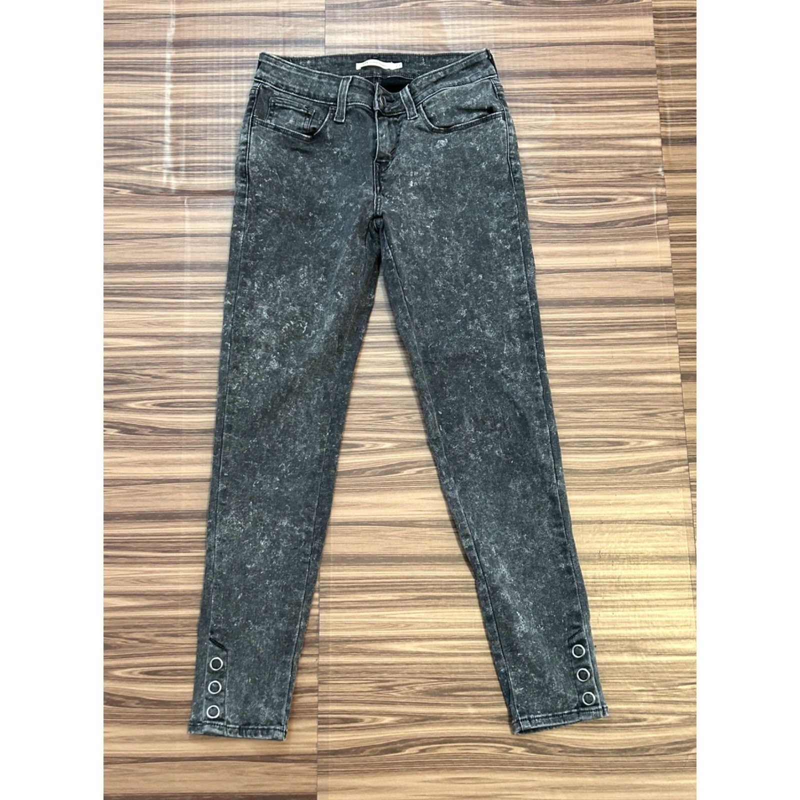 Levi's Levi's 535 Jeans Skinny Black Charcoal Wash Regular Rise 27 Women Denim Cotton Blend 5-Pocket Size 27" / US 4 / IT 40 - 2 Thumbnail