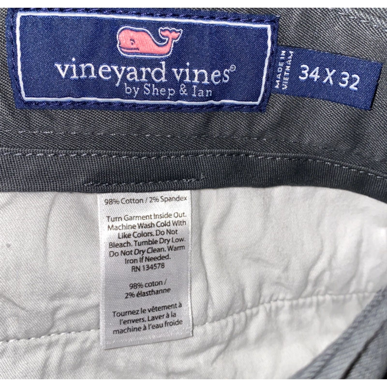 Vineyard Vines Vineyard Vines By Shep And Ian Mens Gray Zip Fly Casual Pants Size 34 X 32 36x31 Regular Cotton Pants Mens Gray Casual 90s not? Size US 36 / EU 52 - 5 Thumbnail