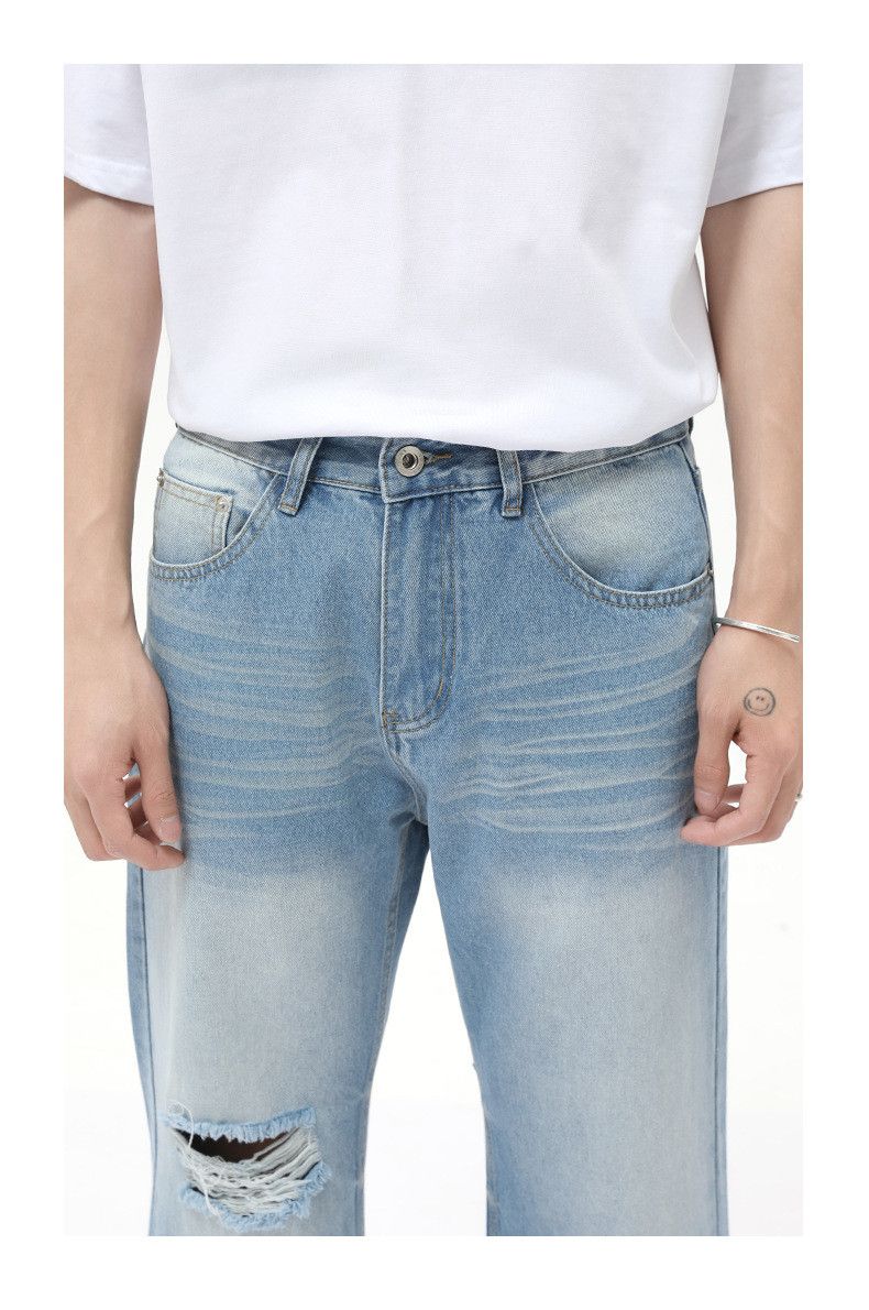 Japanese Brand × Jean Japanese retro fashionable ripped casual flared washed jeans Size US 32 / EU 48 - 5 Thumbnail