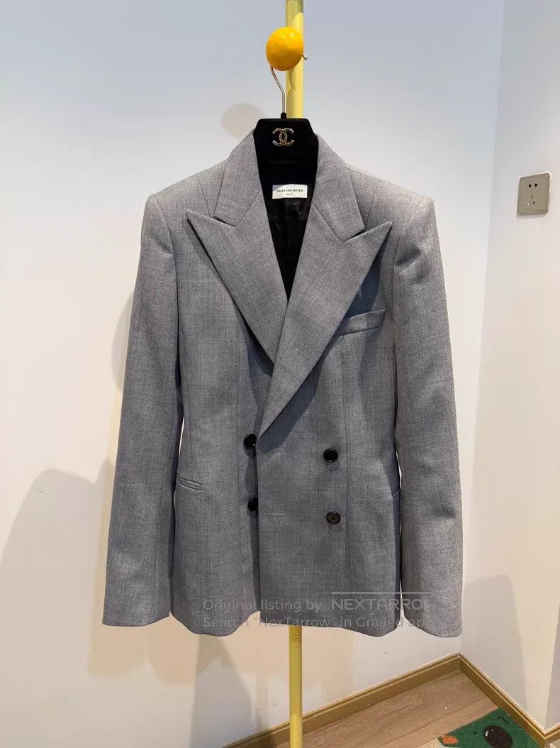 Dries Van Noten Dries Van Noten SIZE:34 Grey Shoulder-padded Blazer Size S / US 4 / IT 40 - 1 Thumbnail