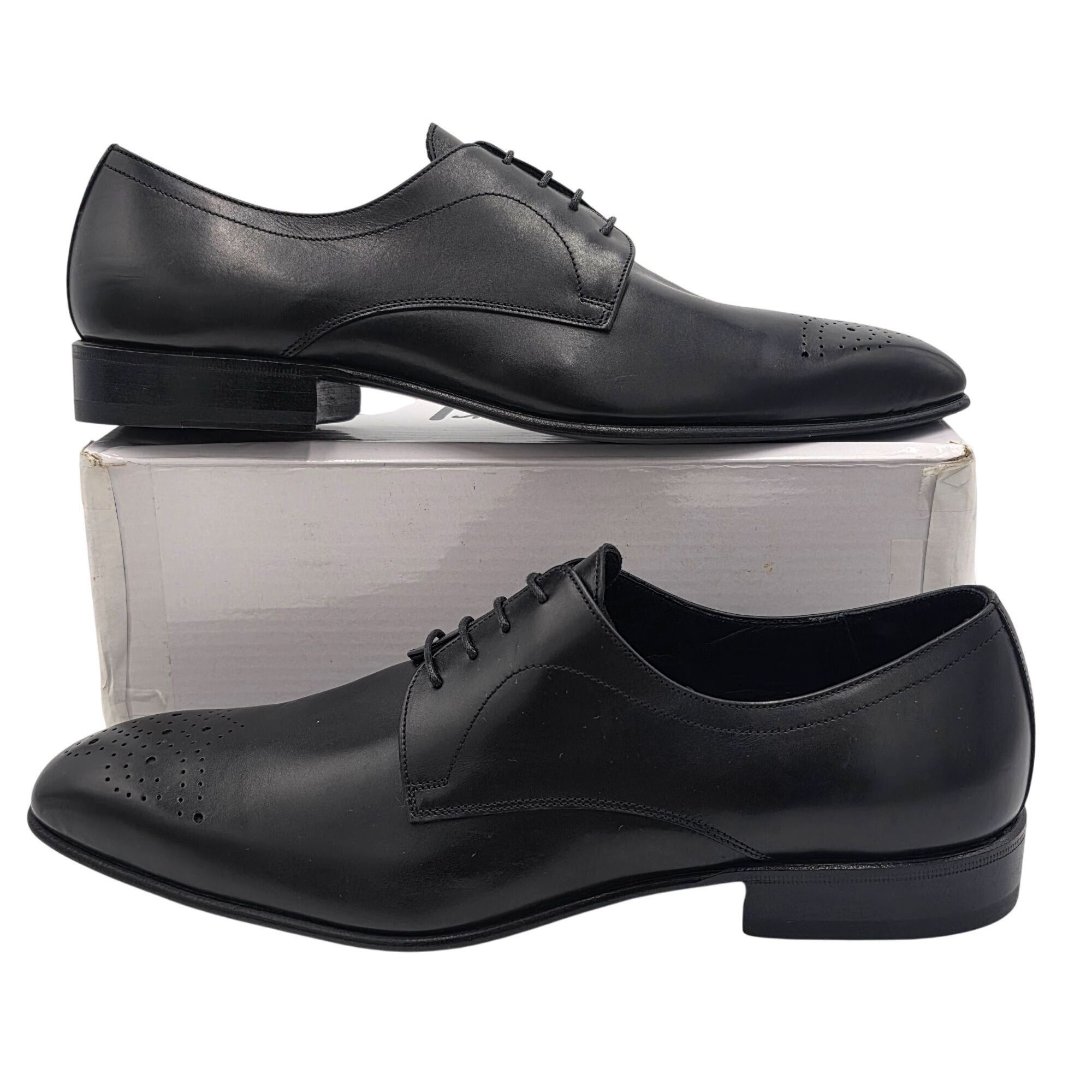 Other NEW Battaglia Italy Mens 7 Black Leather Dress Shoes Oxford Size US 7 / EU 40 - 4 Thumbnail