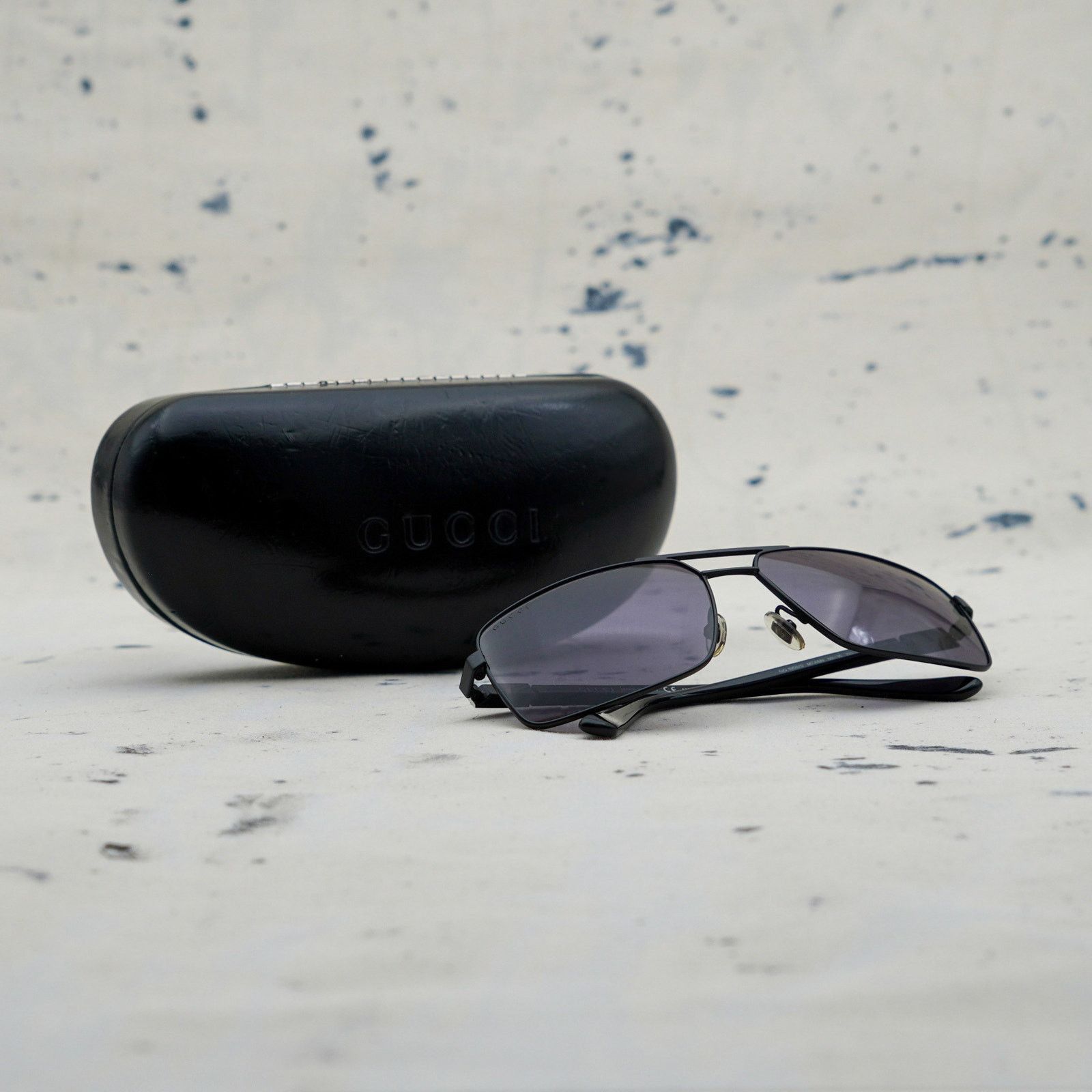 Gucci Vintage gucci gg 1950 tinted lens rectangular sunglasses Size ONE SIZE - 9 Thumbnail