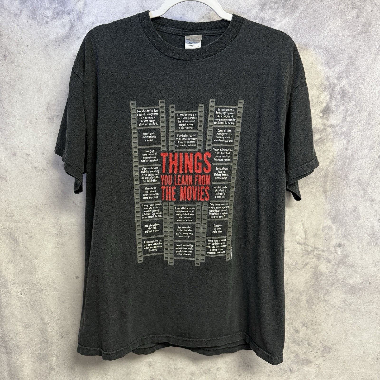 Vintage Vintage 'Things you learn from Movies' Shirt Mens Large Size US L / EU 52-54 / 3 - 1 Thumbnail