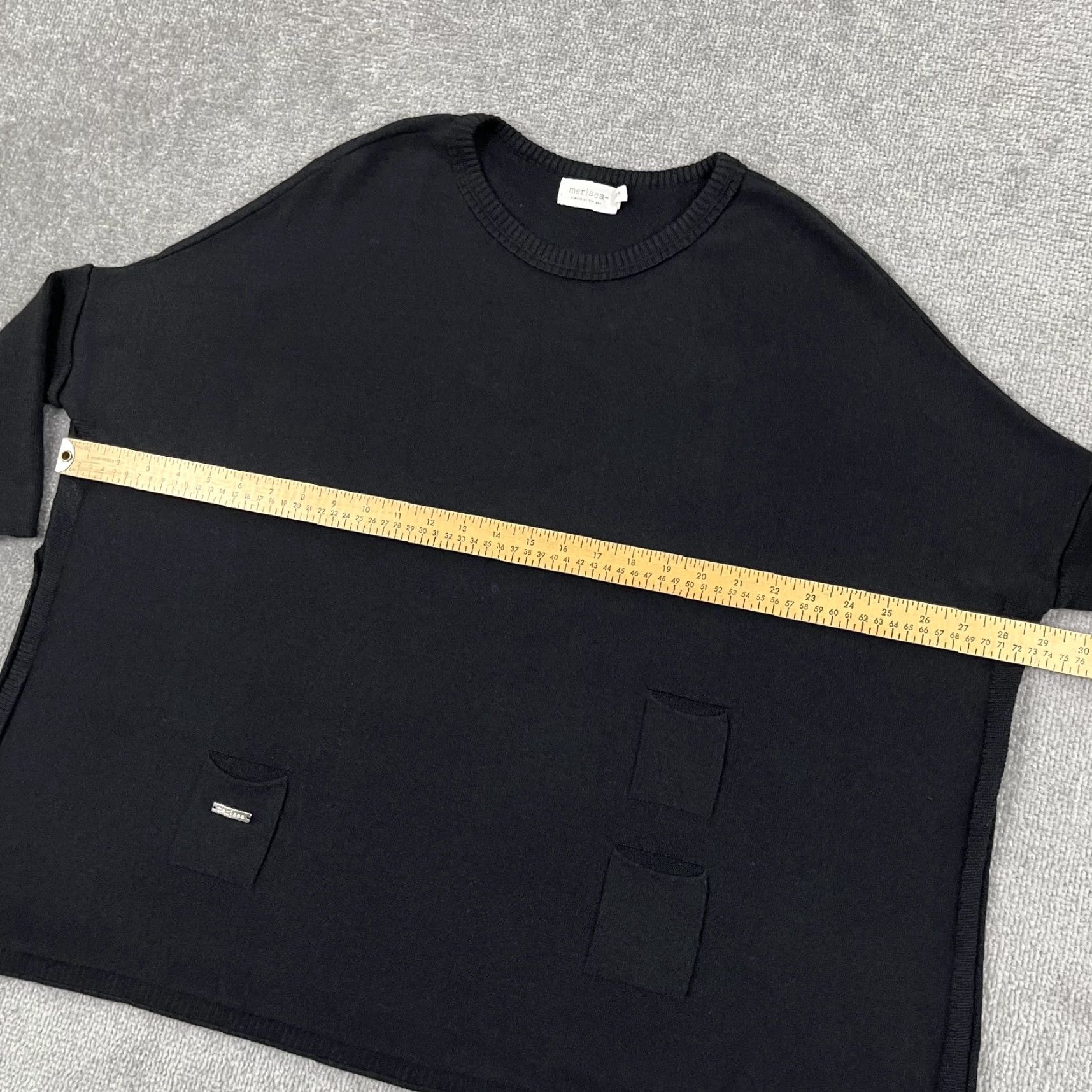 Catalina Mersey Catalina Traveler Sweater Womens Medium Black Knit Pockets Crew Neck 3/4 Sleeve Pullover Women's Knitwear - 90s? (No, vintage not) Size M / US 6-8 / IT 42-44 - 4 Thumbnail