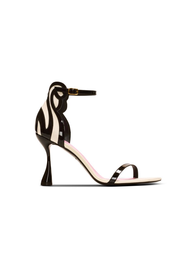 Balmain o1s1wg111225 95mm Eden Two-Tone Leather Sandals in Black Size US 7 / IT 37 - 1 Thumbnail