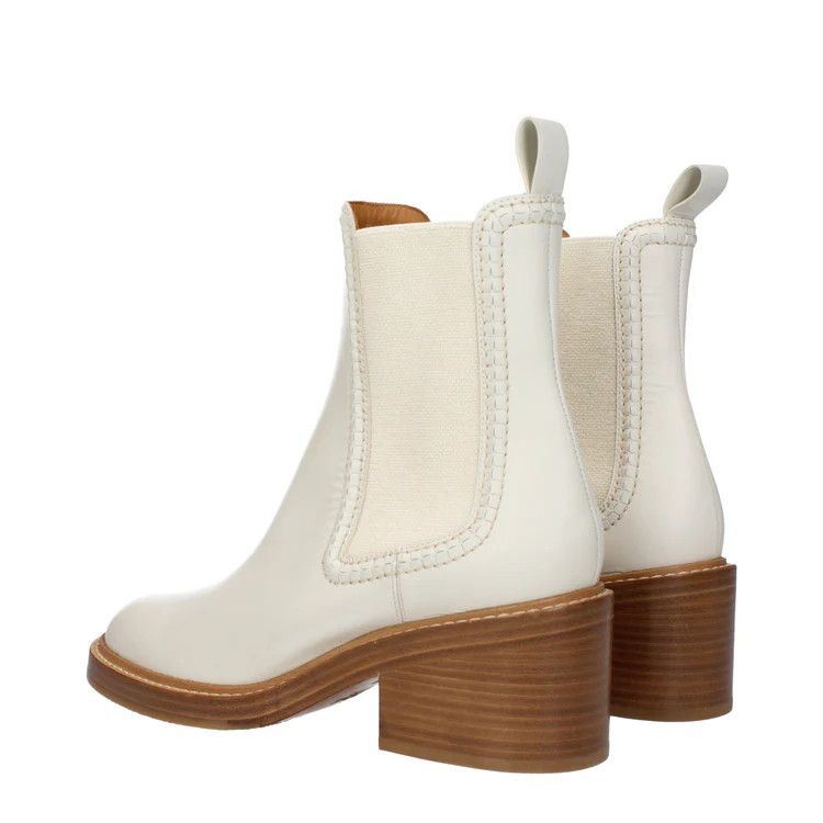 Chloe ob1o1e1024 Leather Ankle Boots in White Size US 8.5 / IT 38.5 - 4 Thumbnail