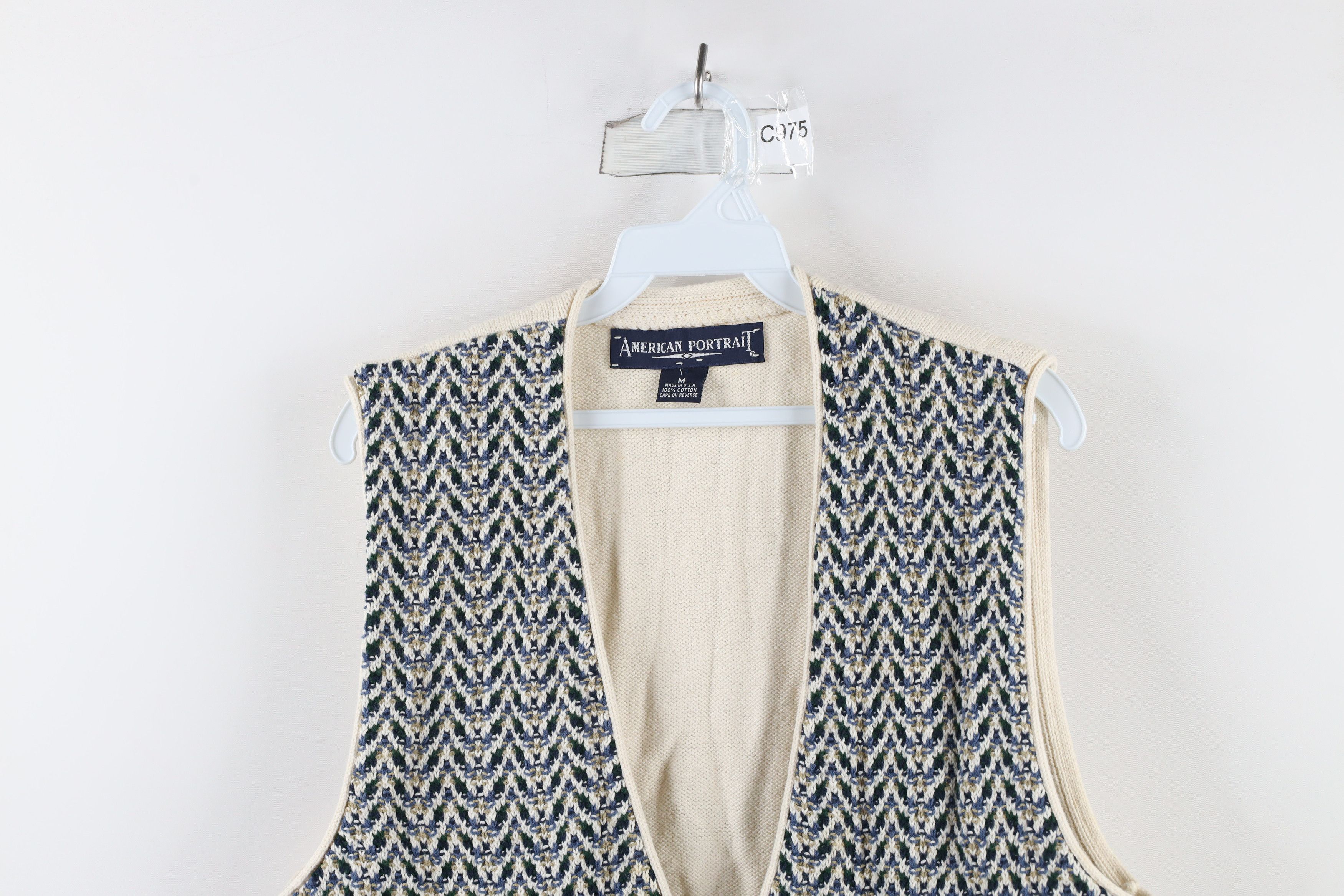 Vintage Vintage 90s Streetwear Herringbone Knit Sweater Vest USA Size US M / EU 48-50 / 2 - 2 Thumbnail