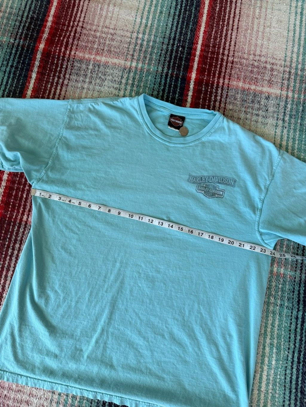 Harley Davidson Vintage Harley-Davidson Jamaica Light Blue Short Sleeve Tee Size US XL / EU 56 / 4 - 6 Thumbnail