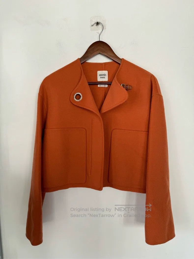 Hermes Hermes Orange cashmere short jacket Size XS / US 0-2 / IT 36-38 - 1 Thumbnail