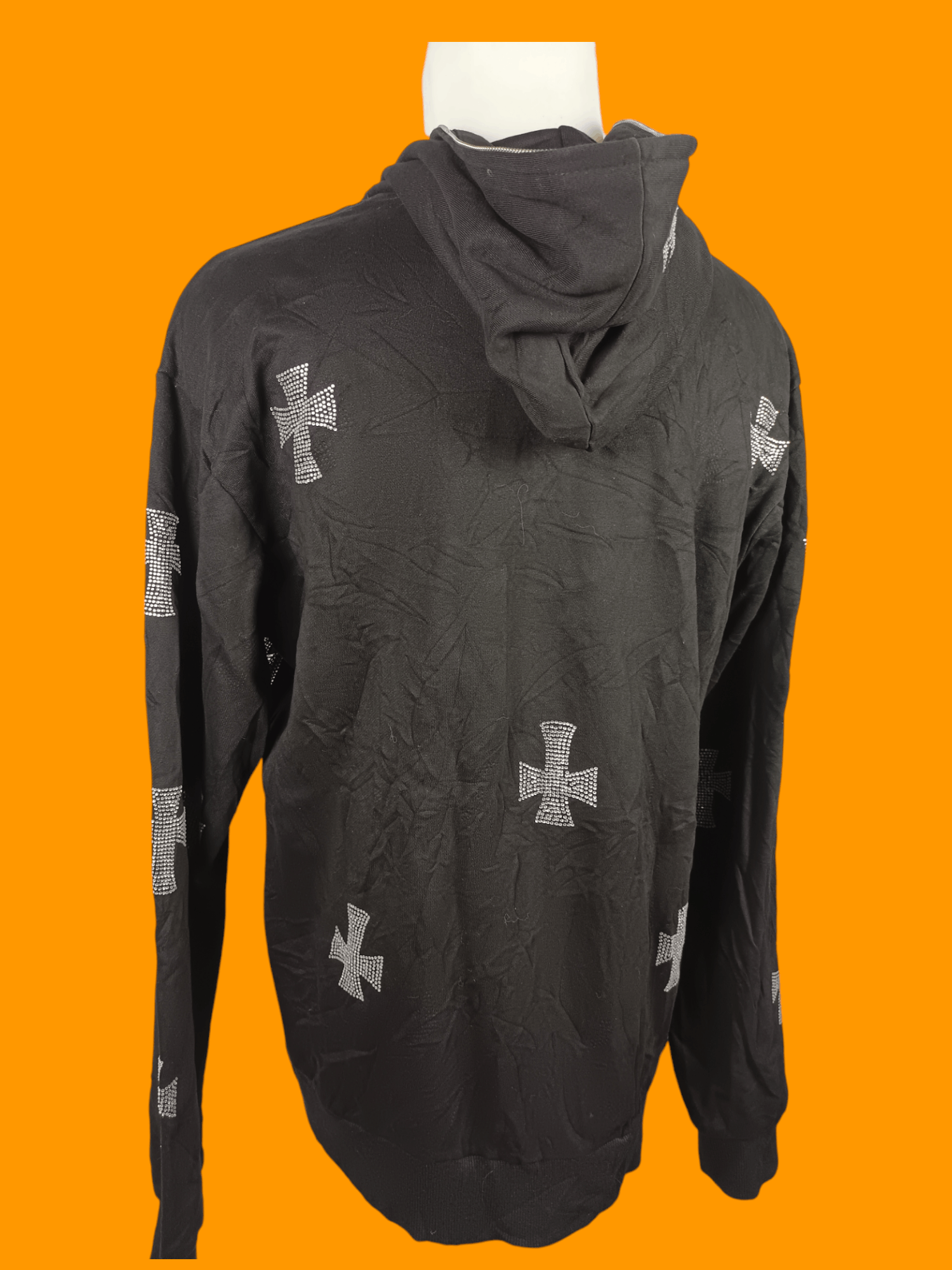 Hysteric Glamour × If Six Was Nine × Japanese Brand Y2K Hoodie Rhinestone Cross Zip Up Style Size US XL / EU 56 / 4 - 12 Thumbnail