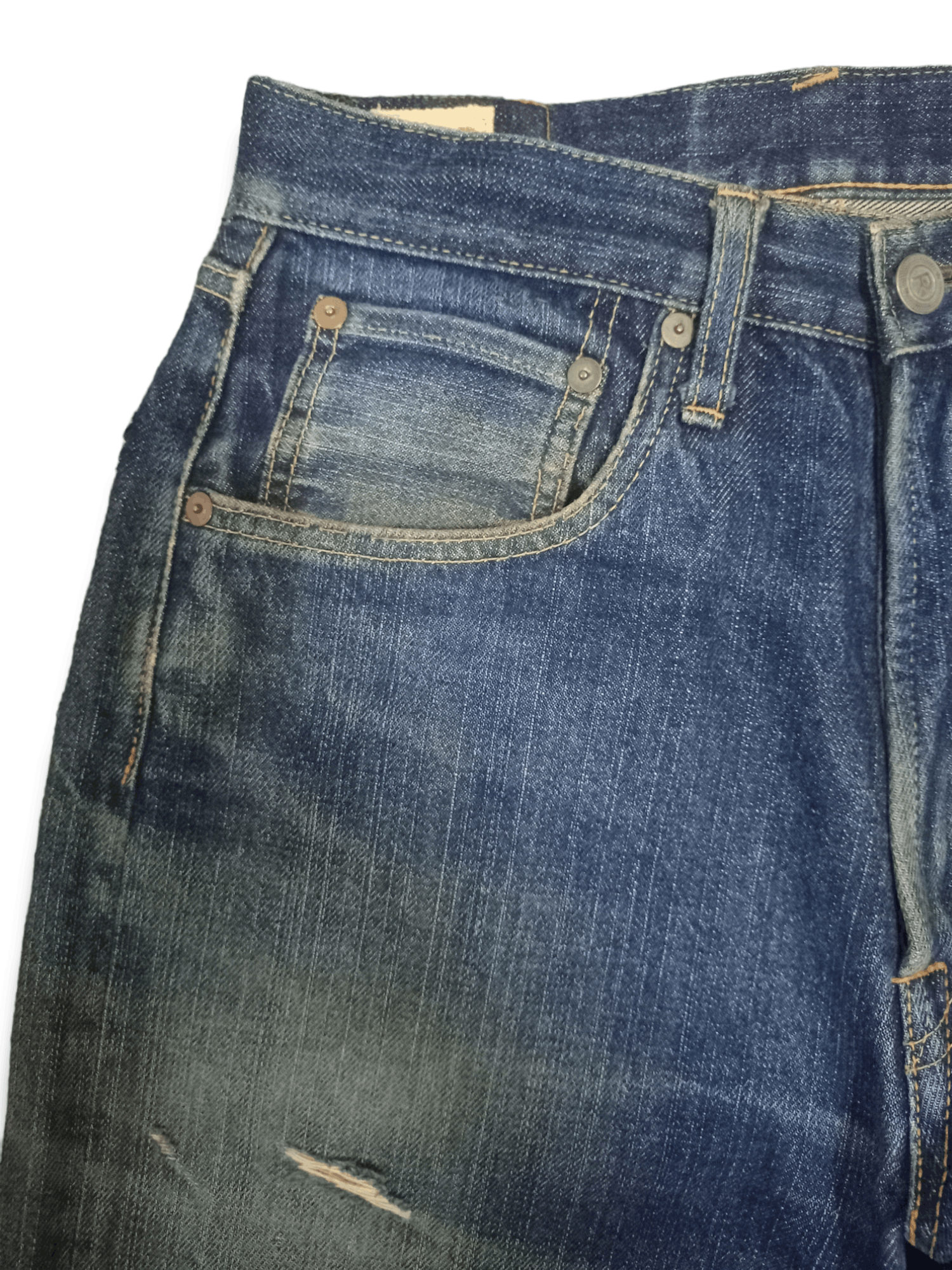 45rpm Vintage Japanese 45Rpm Mud Wash Distressed Loose Jeans Size US 26 / EU 42 - 5 Thumbnail