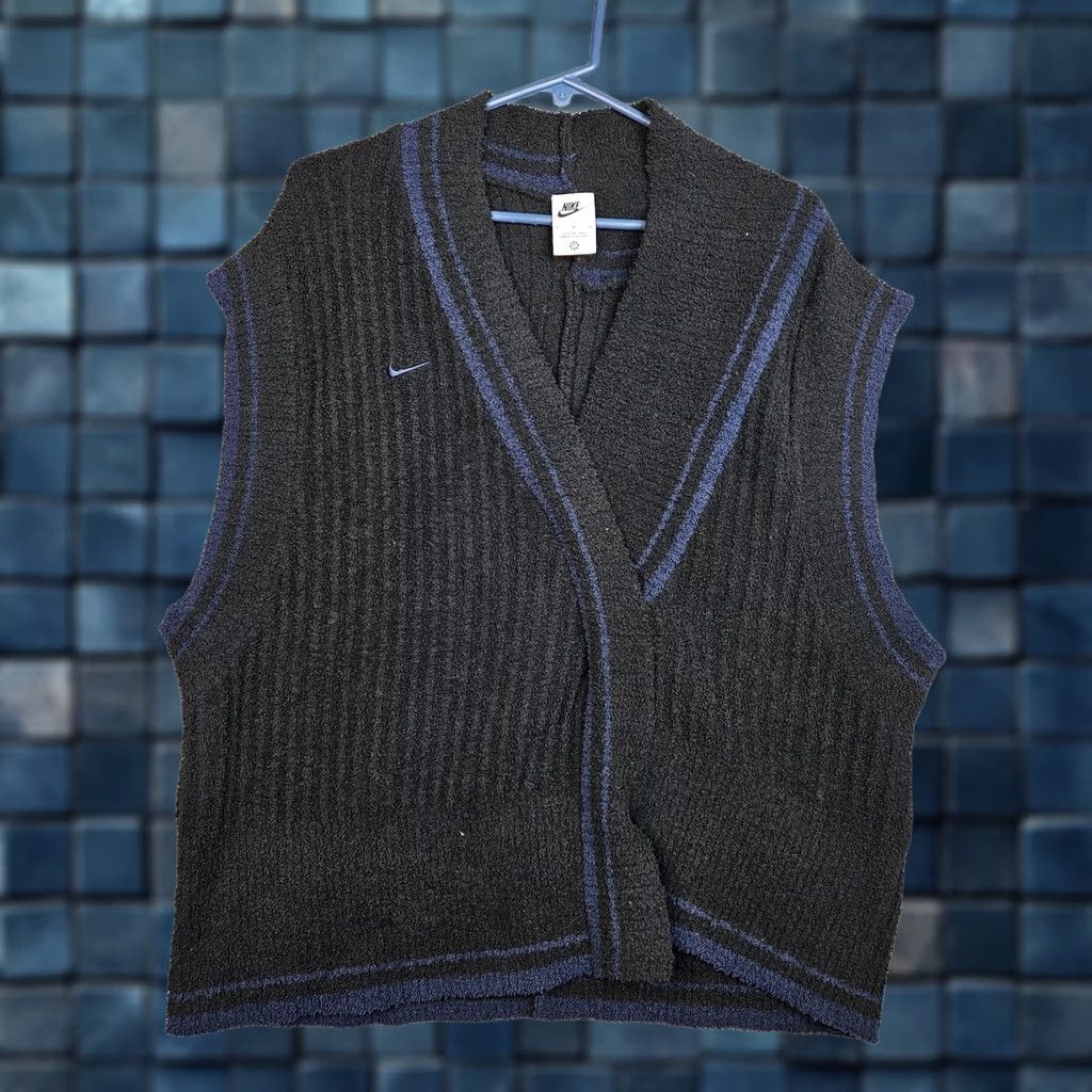 Nike Nike Sportswear Collection Women's Black Navy V-neck Knit Vest M Size M / US 6-8 / IT 42-44 - 1 Thumbnail