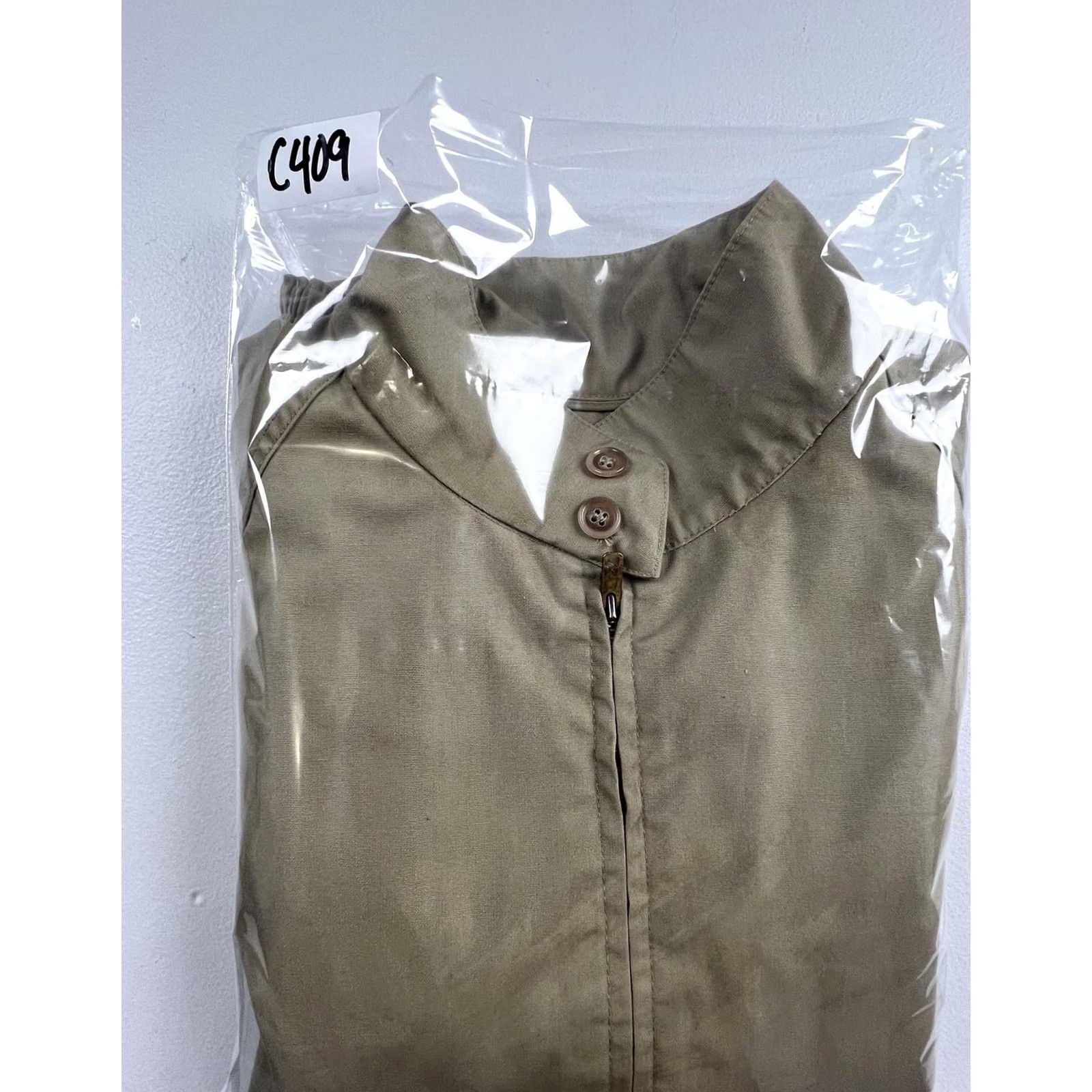 Vintage VINTAGE Peters Jacket Mens 38 Beige Windbreaker Elastic Waist Full Zip Casual Shirt Size US XXS / EU 40 - 6 Thumbnail