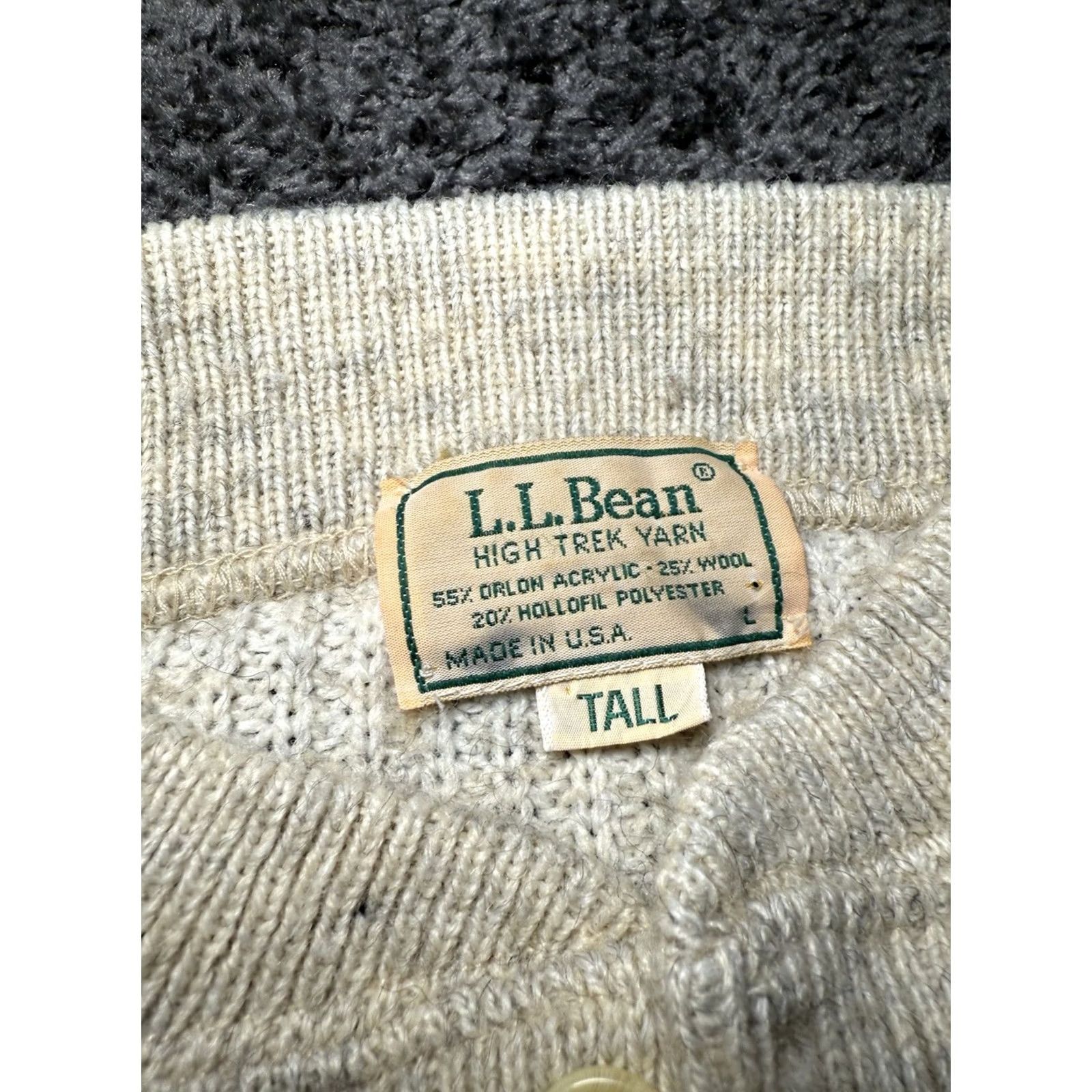 Vintage VINTAGE LL Bean Mens Large Long Henley Knit Wool Sweater Button Heavyweight USA Shirt Mens Large Beige 90s USA Size US L / EU 52-54 / 3 - 5 Thumbnail