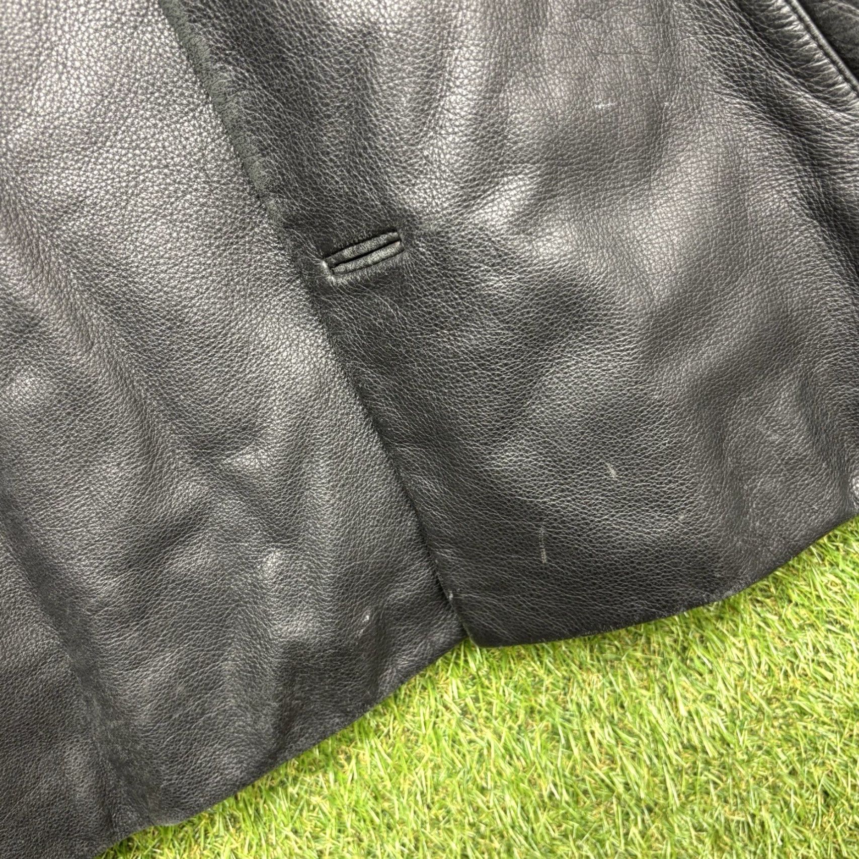 Brooks Brothers Brooks Brothers Leather Jacket Mens M Black Button Front Lined Wool Grunge Solid 346 Overcoat Jacket Size US M / EU 48-50 / 2 - 6 Thumbnail