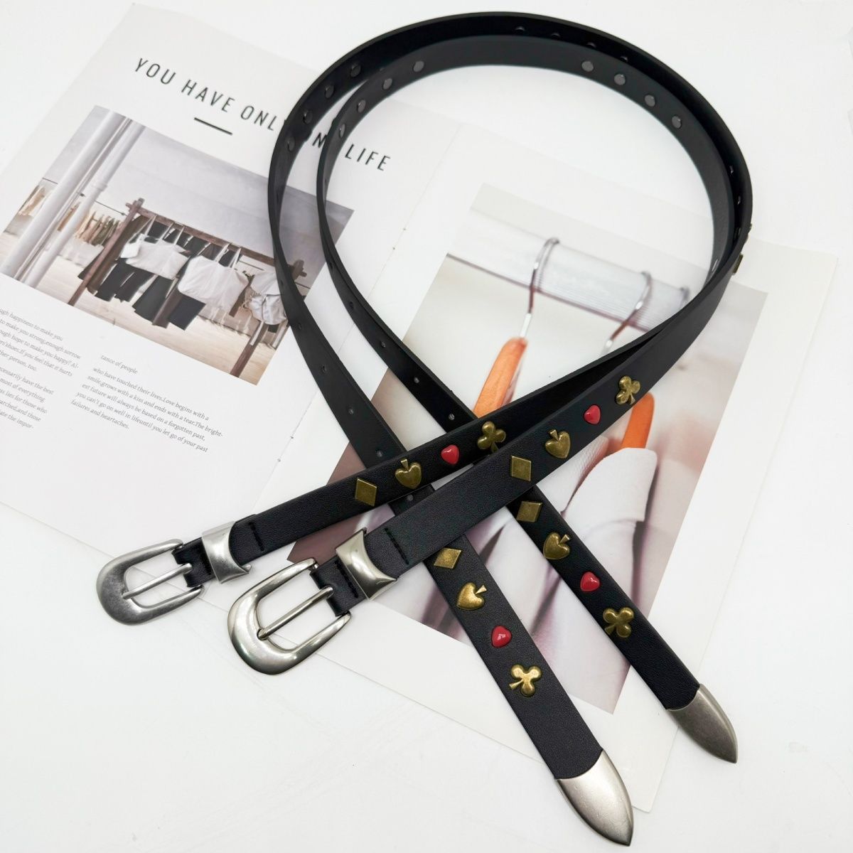 Designer Future Vintage Belt Riveted Belts Menswear Accessories Size ONE SIZE - 2 Thumbnail