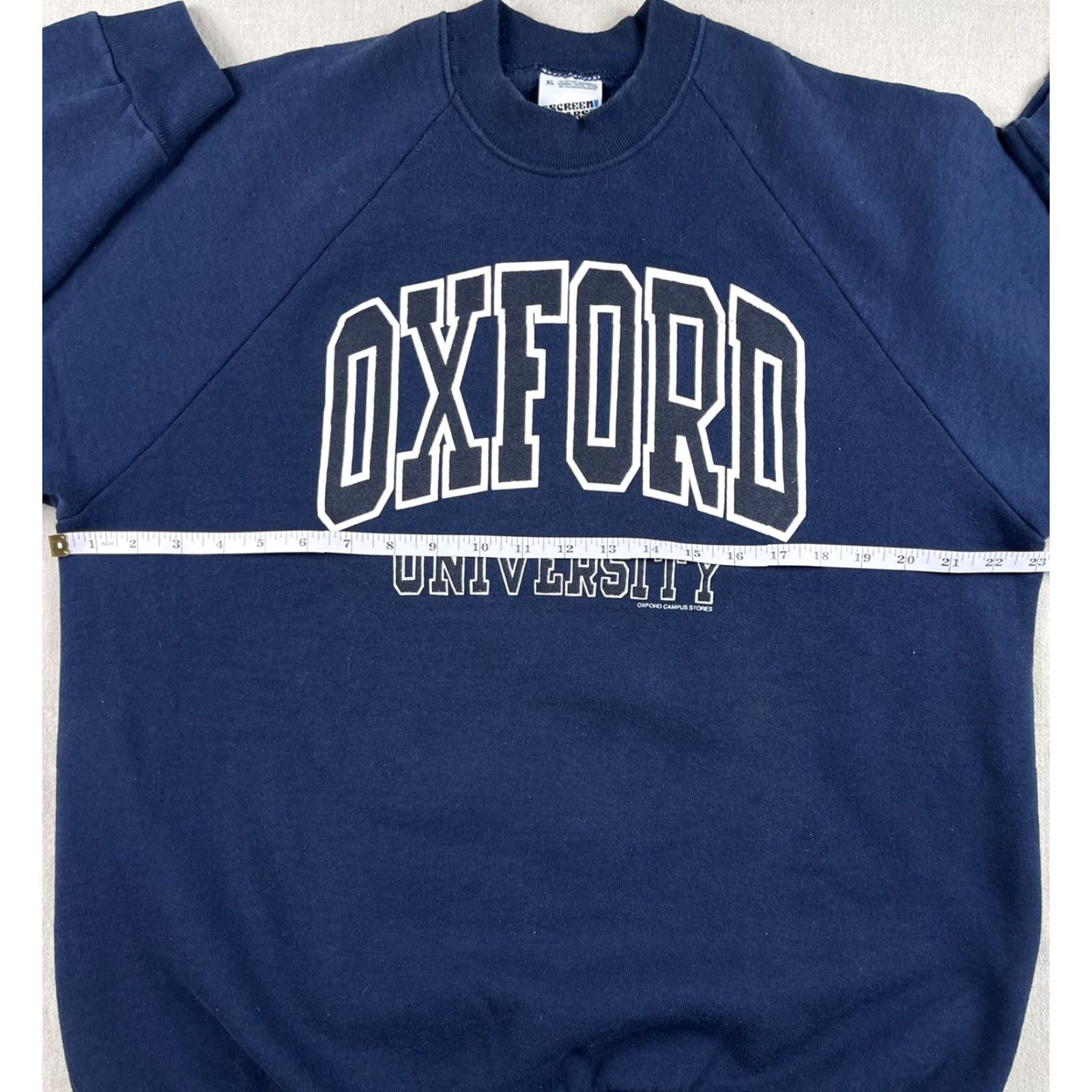 Vintage VINTAGE Screen Stars XL Blue Oxford University Crewneck Sweatshirt Crew Neck Cotton Logo USA 80s 90s Long Sleeve Men Shirt Size US XL / EU 56 / 4 - 5 Thumbnail