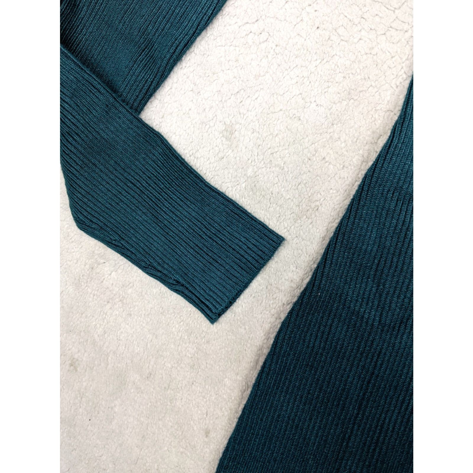 Abercrombie & Fitch Abercrombie & Fitch Women Tall LT Teal Blue Ribbed knit bodycon cutout long sleeve Size L / US 10 / IT 46 - 3 Thumbnail