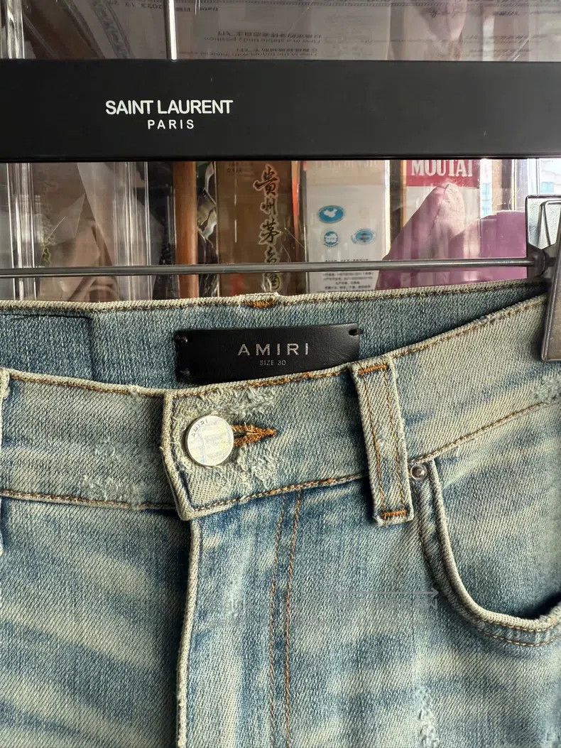 Amiri Amiri Blue original dilapidated big destruction denim pant Size US 30 / EU 46 - 2 Thumbnail