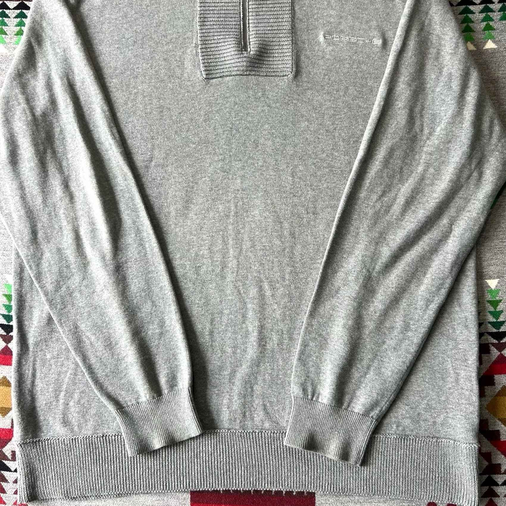 Vintage Porsche Sweater Mens 2XL Gray Herren 1/4 Zip Pullover Embroidered B9 Size US XXL / EU 58 / 5 - 7 Thumbnail