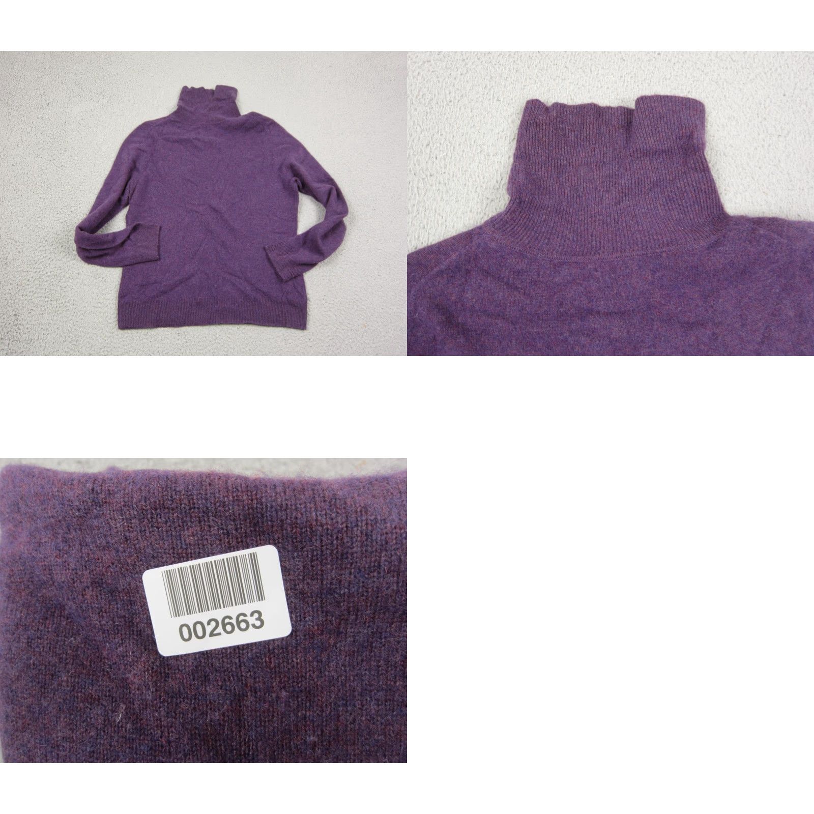 Apt. 9 Apt. 9 Sweater Women L Purple 100% Cashmere Turtleneck Knit Pullover Casual Shirt Size L / US 10 / IT 46 - 8 Thumbnail