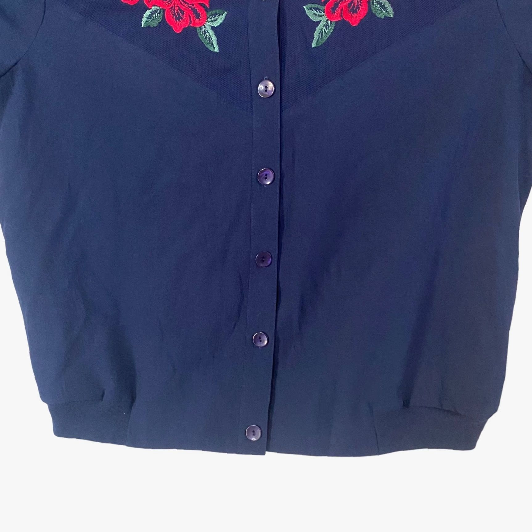 GRAFF VINTAGE G.W. Division Of Graff Floral Embroidered Button-Up Blouse Womens XL New Size XL / US 12-14 / IT 48-50 - 6 Thumbnail