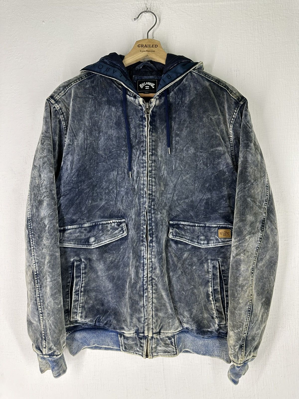 Billabong × If Six Was Nine × Indigo Billabong Indigo Velor Wave Washed Hoodie Jacket Size US M / EU 48-50 / 2 - 2 Thumbnail