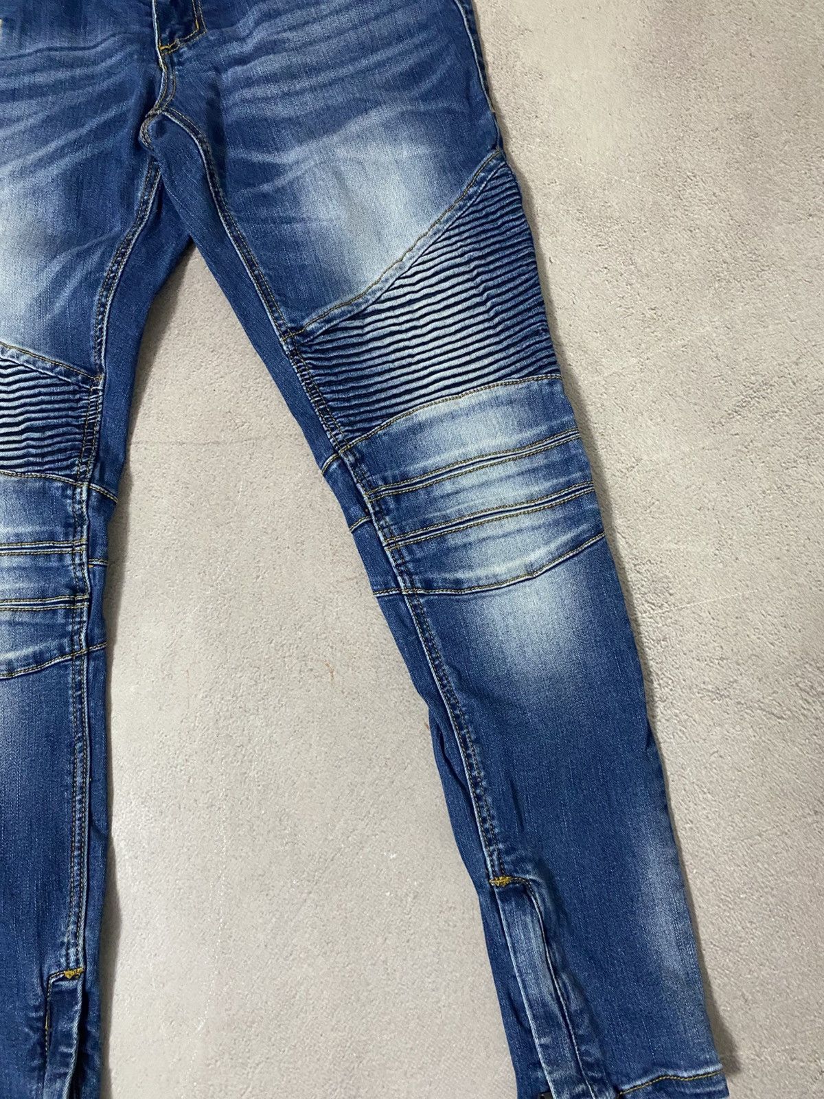 Affliction × Japanese Brand Affliction balmain bike style jeans pants y2k Size 29" - 3 Thumbnail
