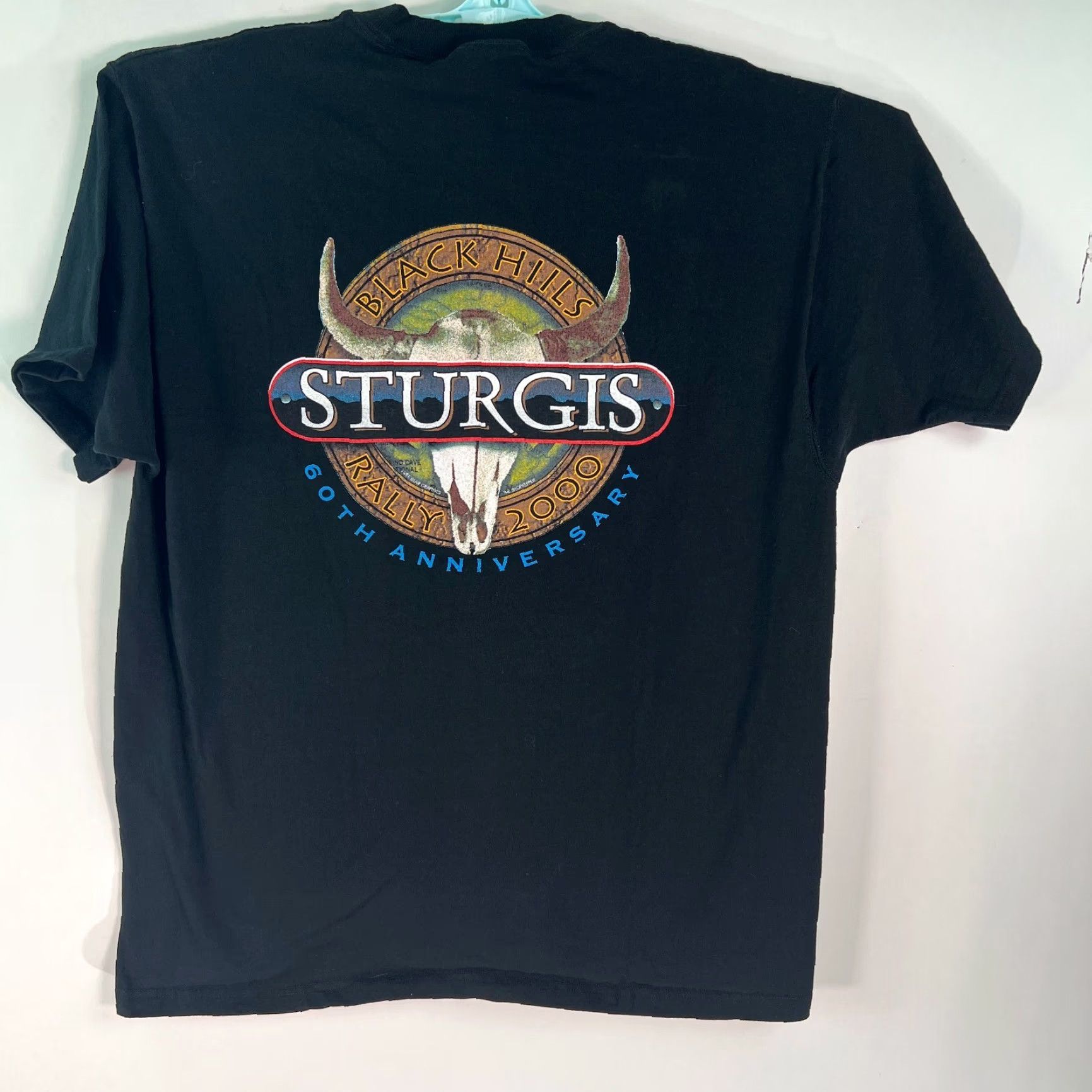 Fruit Of The Loom VINTAGE The First Sturgis Rally Millennium 2000 Black Hills Mens Black Tee XL T Shirt Graphic 100% Cotton Motorcycle Crew Neck Short Sleeve N/A Size US XL / EU 56 / 4 - 4 Thumbnail