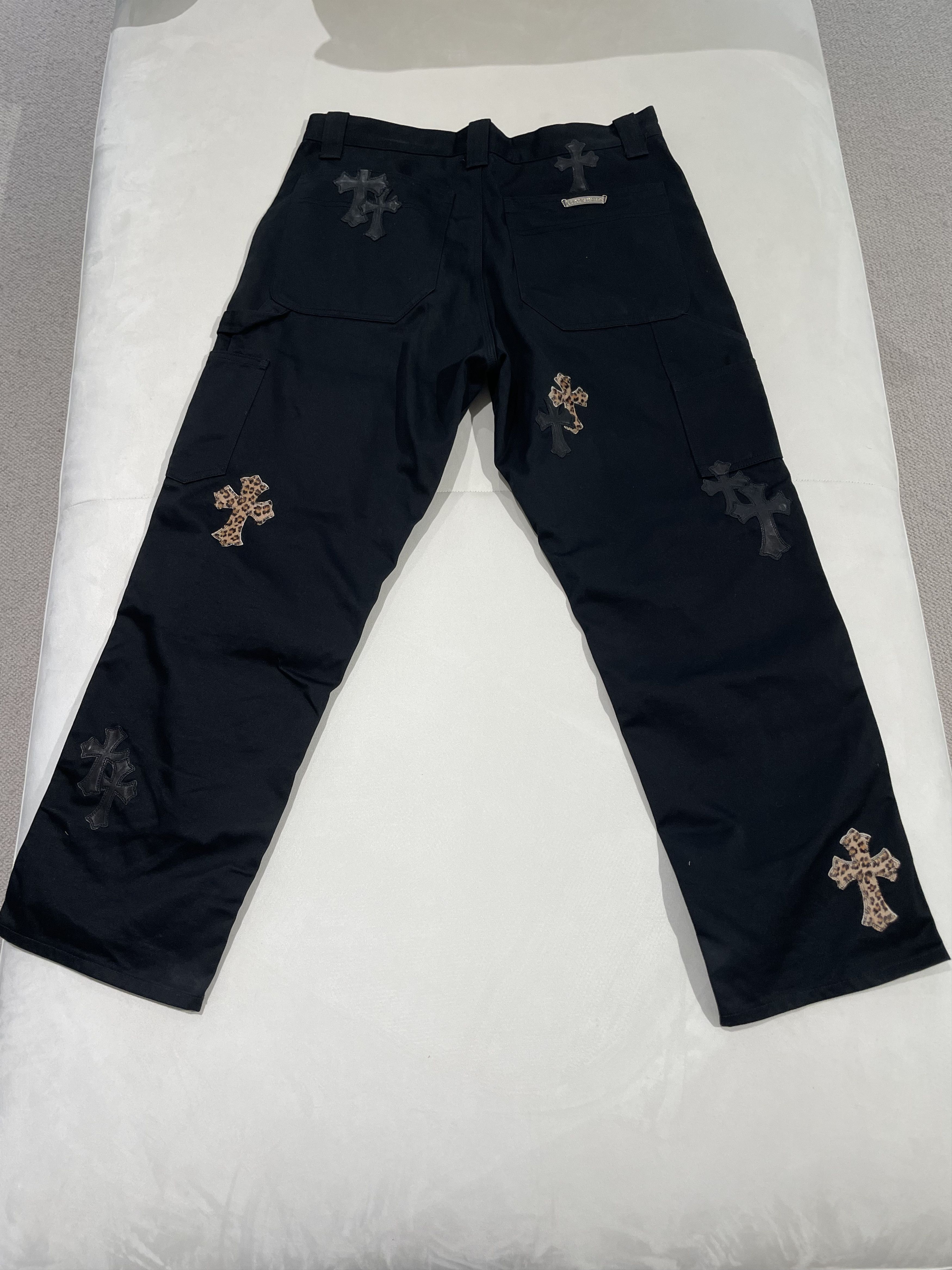 Chrome Hearts Chrome Hearts Leopard Black Cross Leather Patch Jeans Size US 36 / EU 52 - 4 Thumbnail