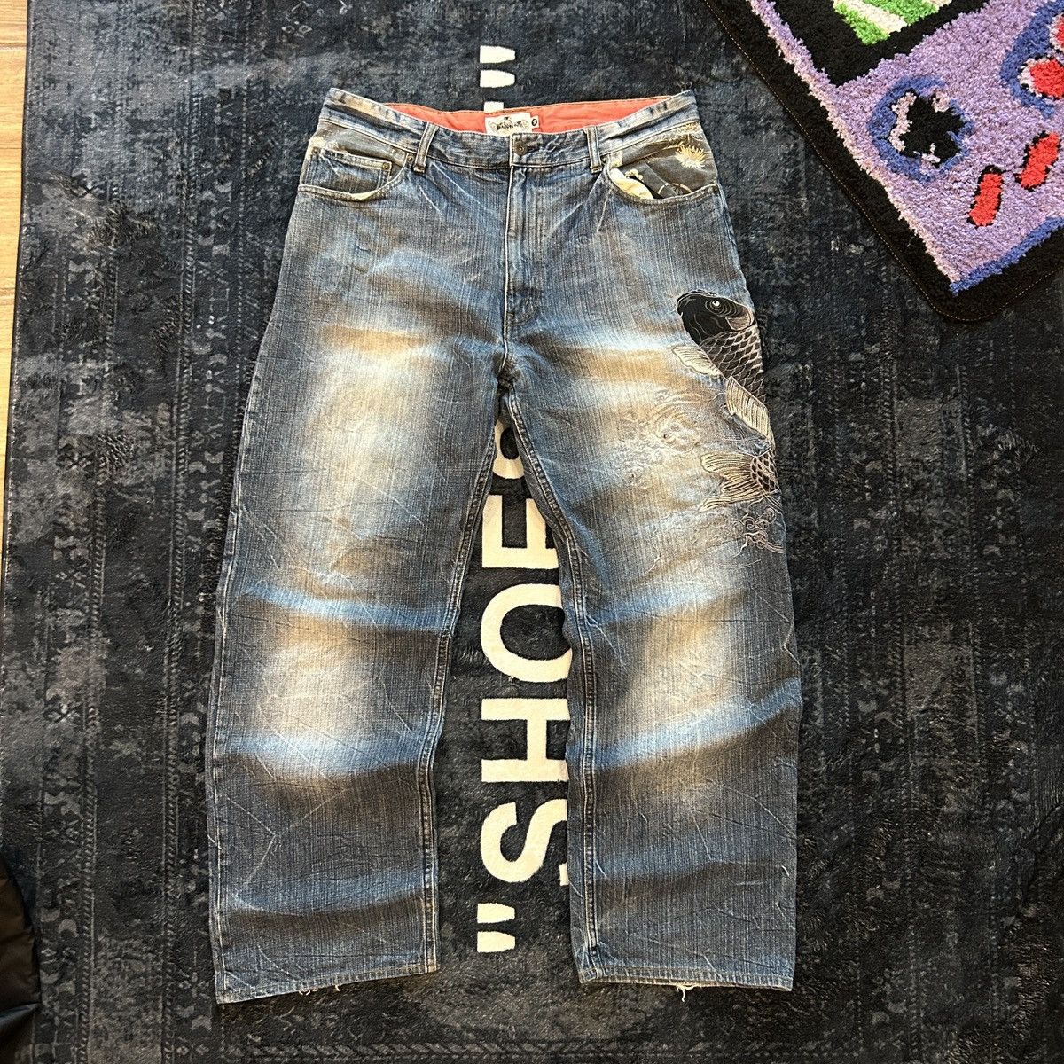 Karakuri Tamashii Karakuri Koi Layered Pocket Denim Size US 35 - 7 Thumbnail
