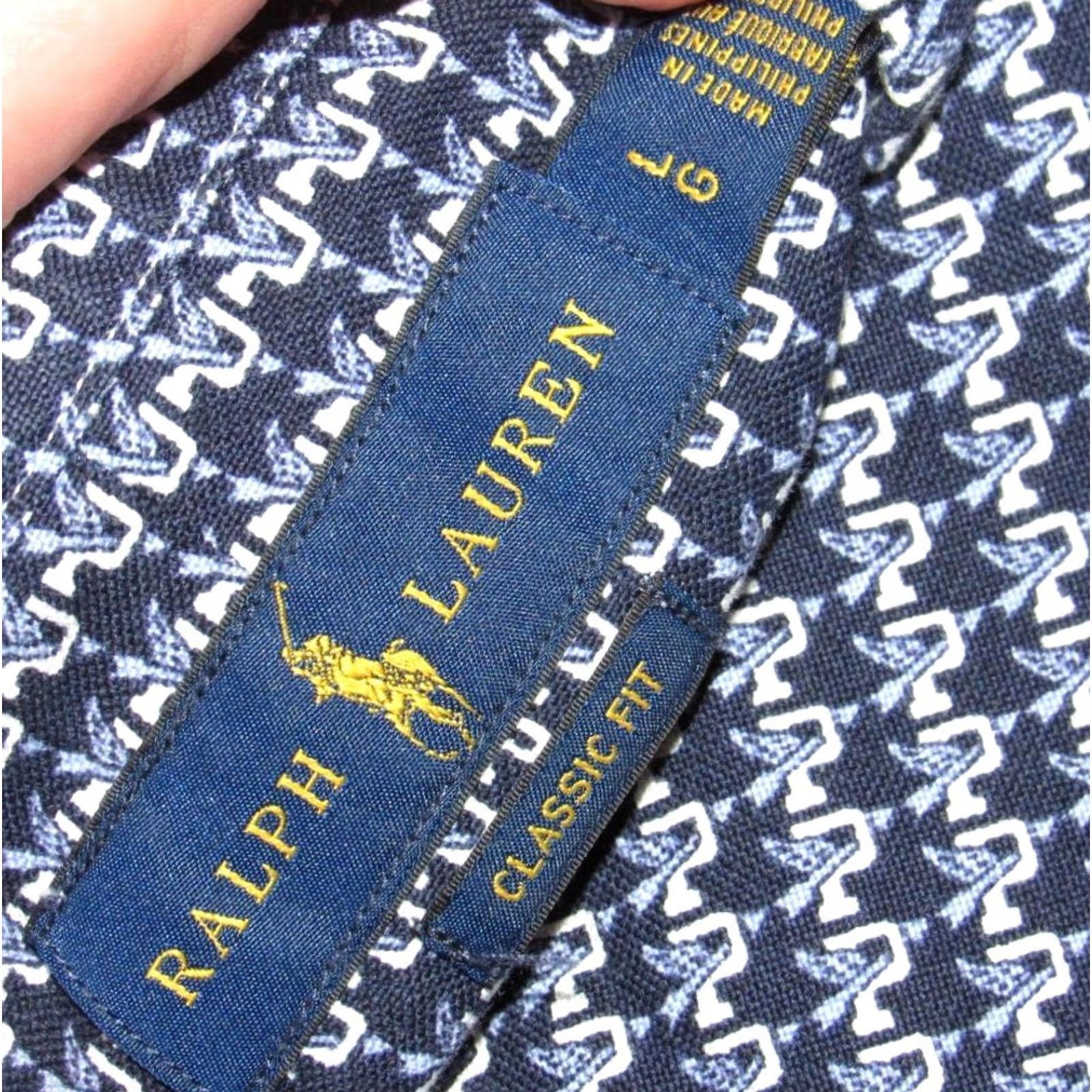 Ralph Lauren Polo RALPH LAUREN Blue Short Sleeve P Wing Button Down Shirt Large Mens XS-Size? Size US L / EU 52-54 / 3 - 3 Thumbnail