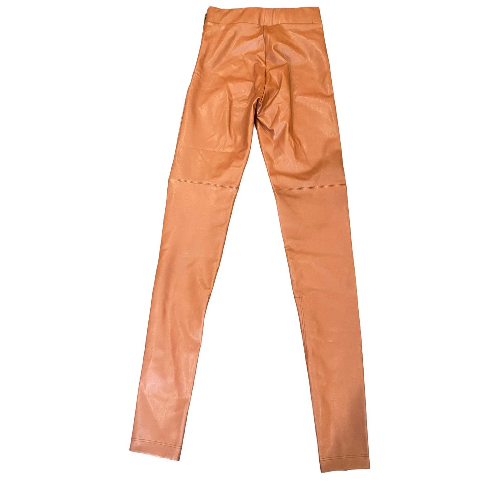 Designer ALIX NYC Carlisle Faux Leather Pant in Cinnamon Brown XS Size 25" / US 0 / IT 36 - 4 Thumbnail