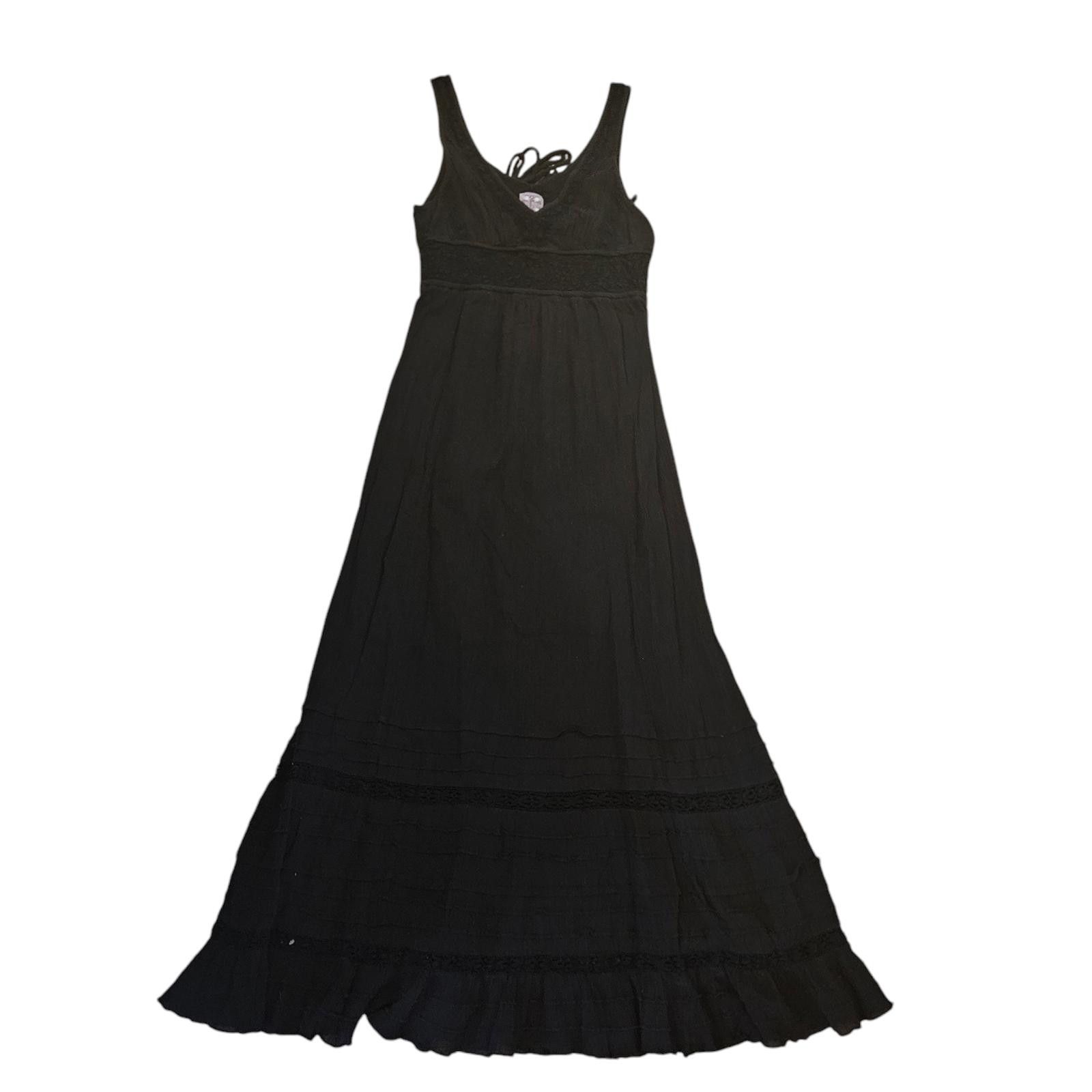 Free People Free People Black Maxi Dress with Adjustable Tie Size L / US 10 / IT 46 - 1 Thumbnail