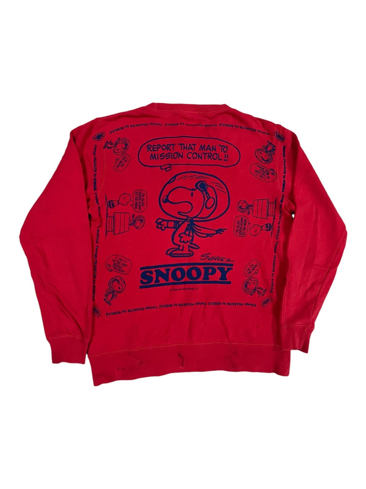 Buzz Rickson's × Peanuts × Vintage Vintage Snoopy All Overprinted Astronaut Double Side Sweater Size US M / EU 48-50 / 2 - 2 Thumbnail