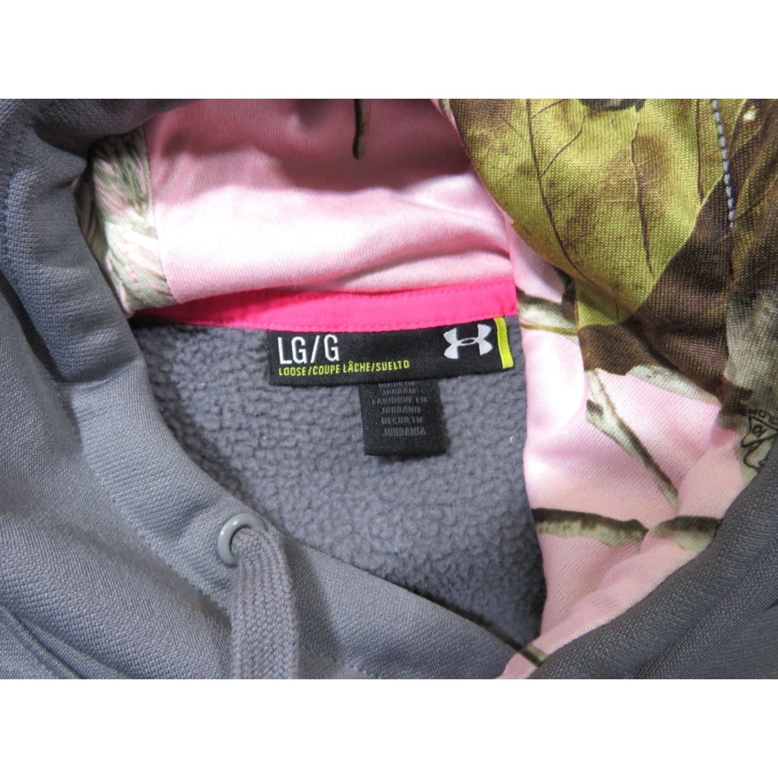 Under Armour Under Armour Hoodie Pink Gray Women's L Country Pullover Sweatshirt Fleece Hooded Pockets Graphic Print Storm Size L / US 10 / IT 46 - 5 Thumbnail