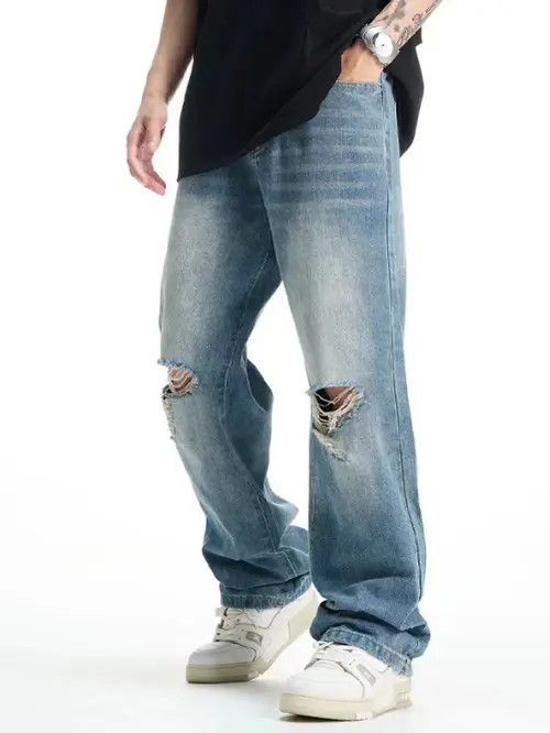 VIBE High street handsome men's ripped jeans Size US 34 / EU 50 - 4 Thumbnail