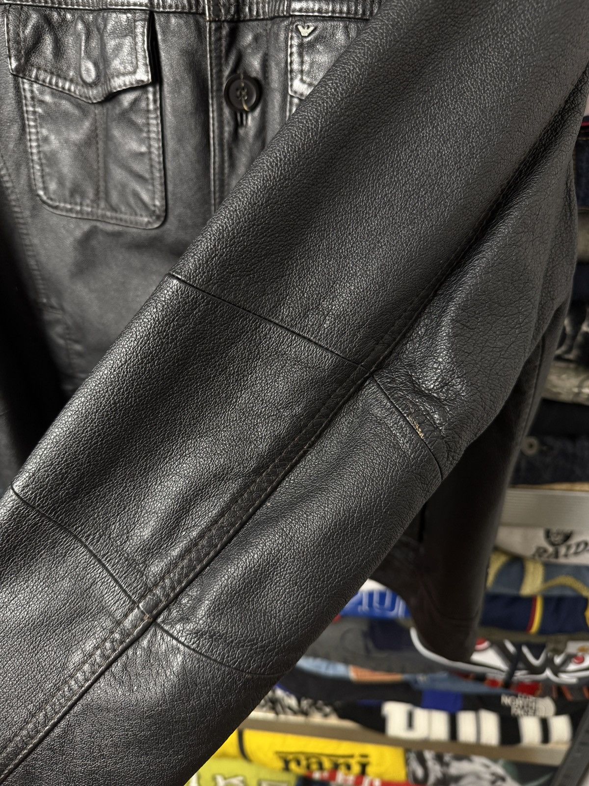 Giorgio Armani Armani Leather Jacket Multi Pocket Size 52 Size US L / EU 52-54 / 3 - 16 Thumbnail