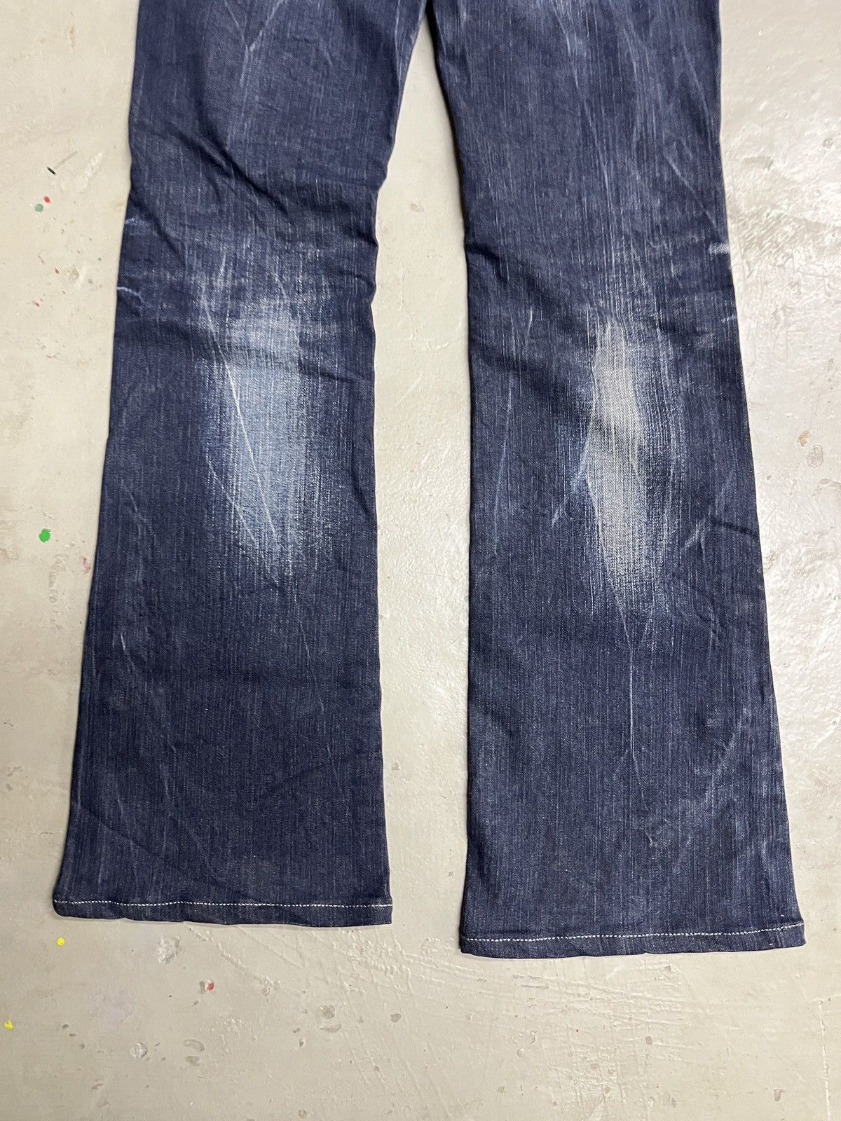 Japanese Brand Japanese Punk Indigo Flare Lightning Wash Pasta Denim Size US 29 - 6 Thumbnail