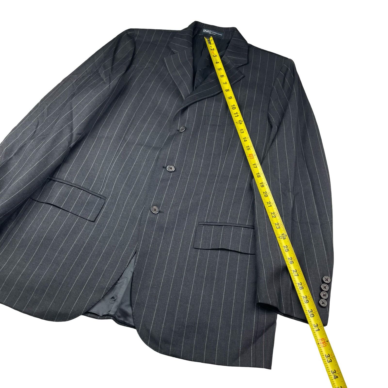 Polo Ralph Lauren VTG Polo Ralph Lauren Men’s 100% Wool 3-Button Blazer Gray S Size 42R - 12 Thumbnail
