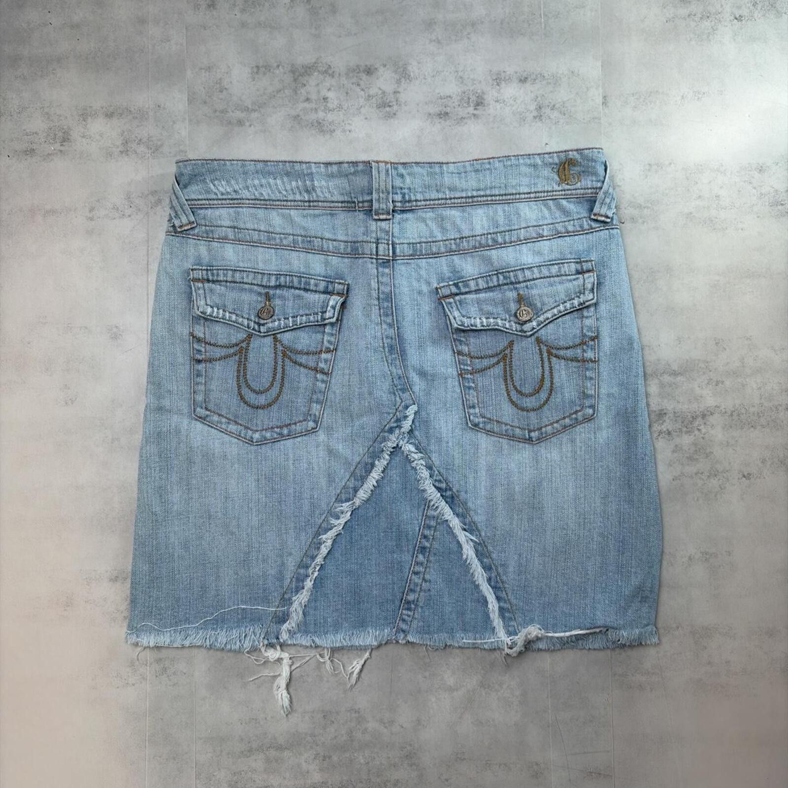 Other Y2K Light Wash C’est Toi Grunge Gothic Denim Skirt Size 36" / US 14 / IT 50 - 1 Thumbnail